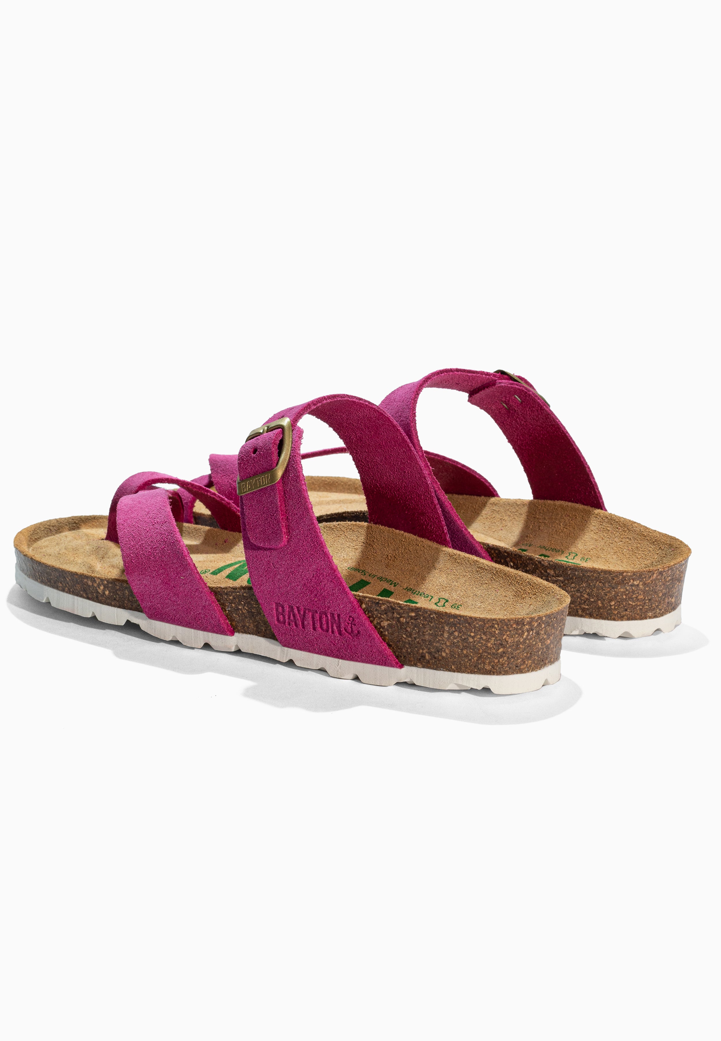 Diane Fluo Pink Suede Leather Sandals