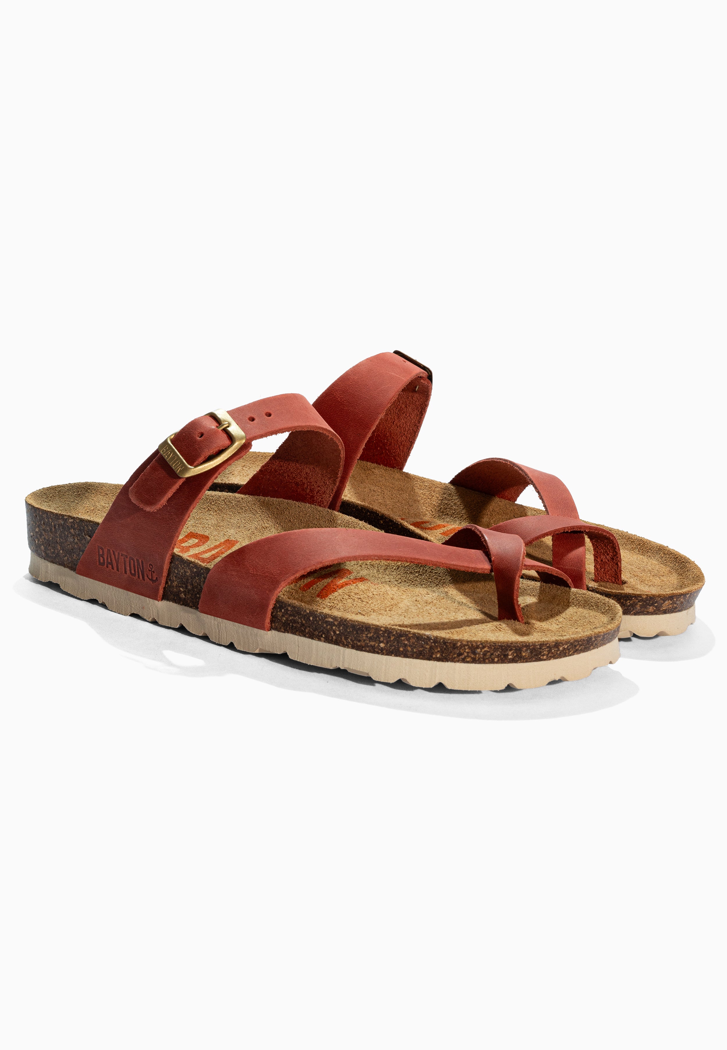 Diane Orange Leather Sandals