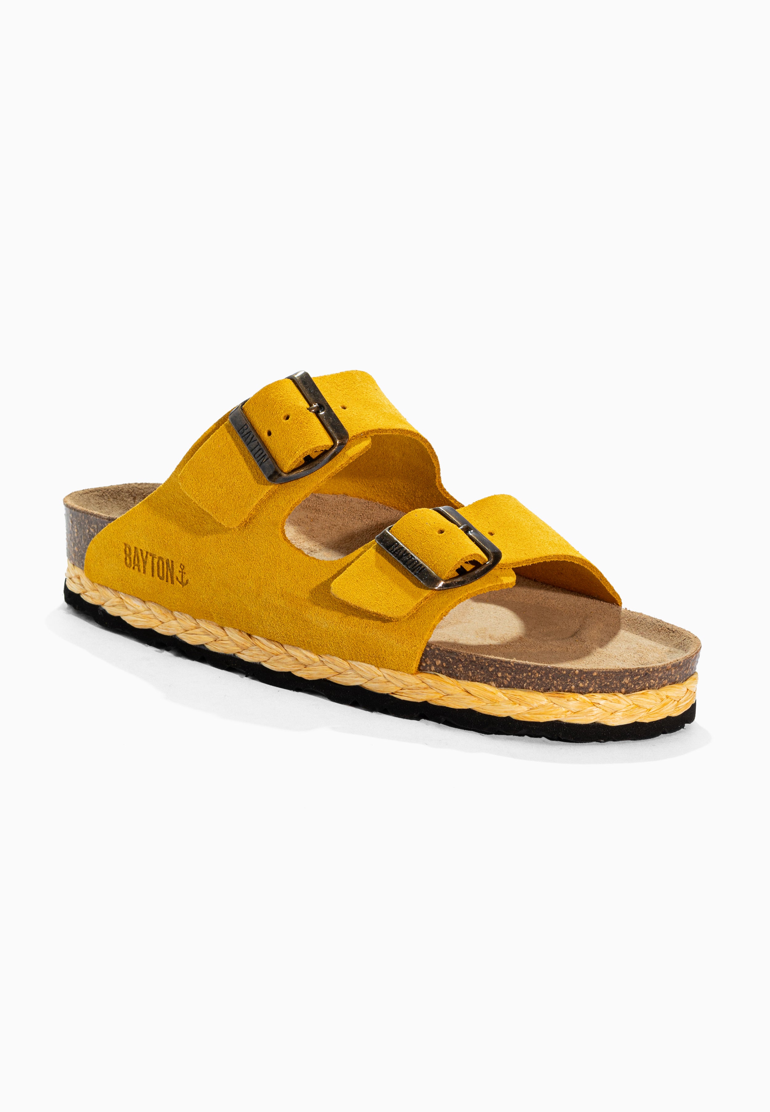 Benalla Yellow Suede Leather Sandals