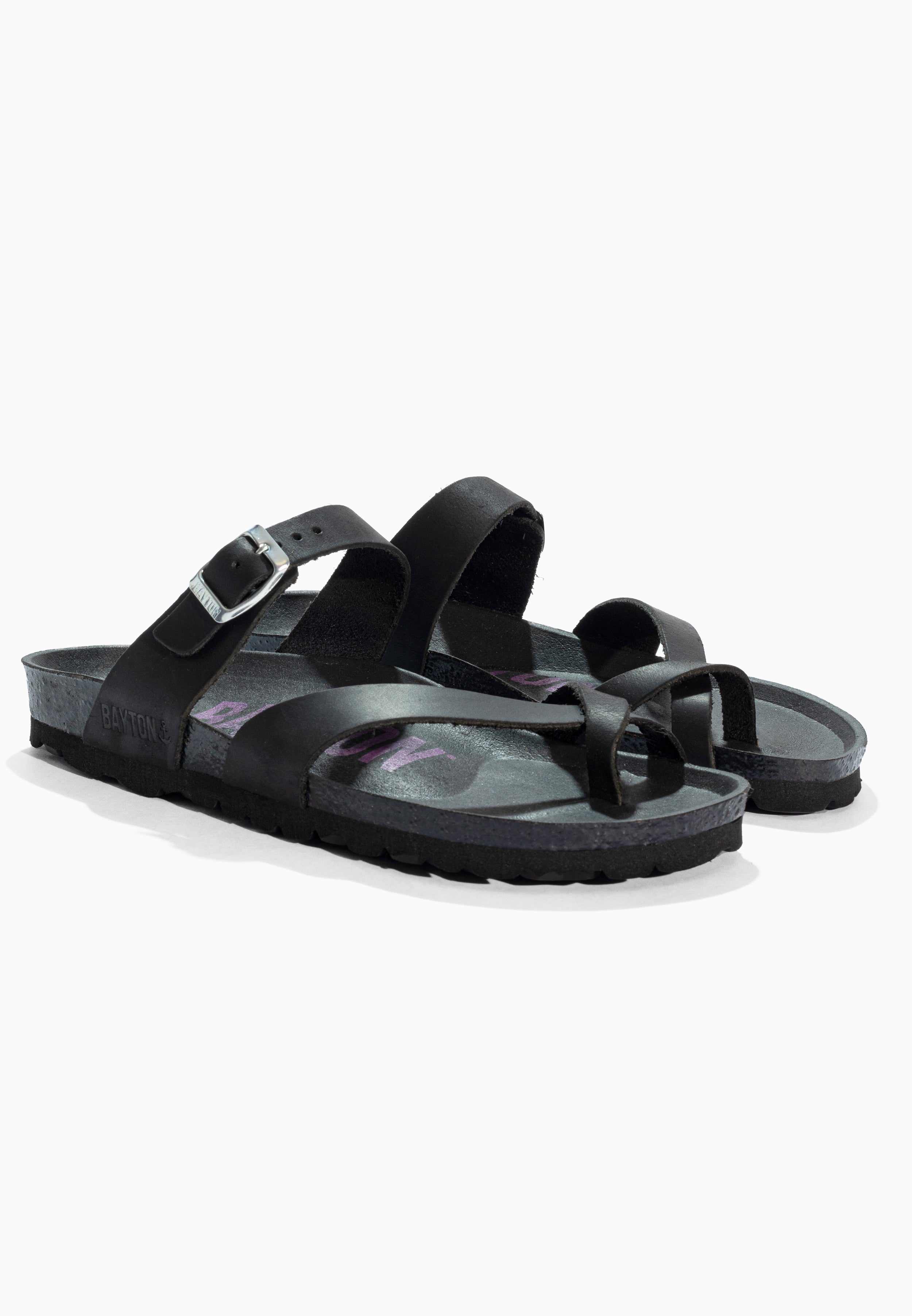 Diane Black Leather Sandals