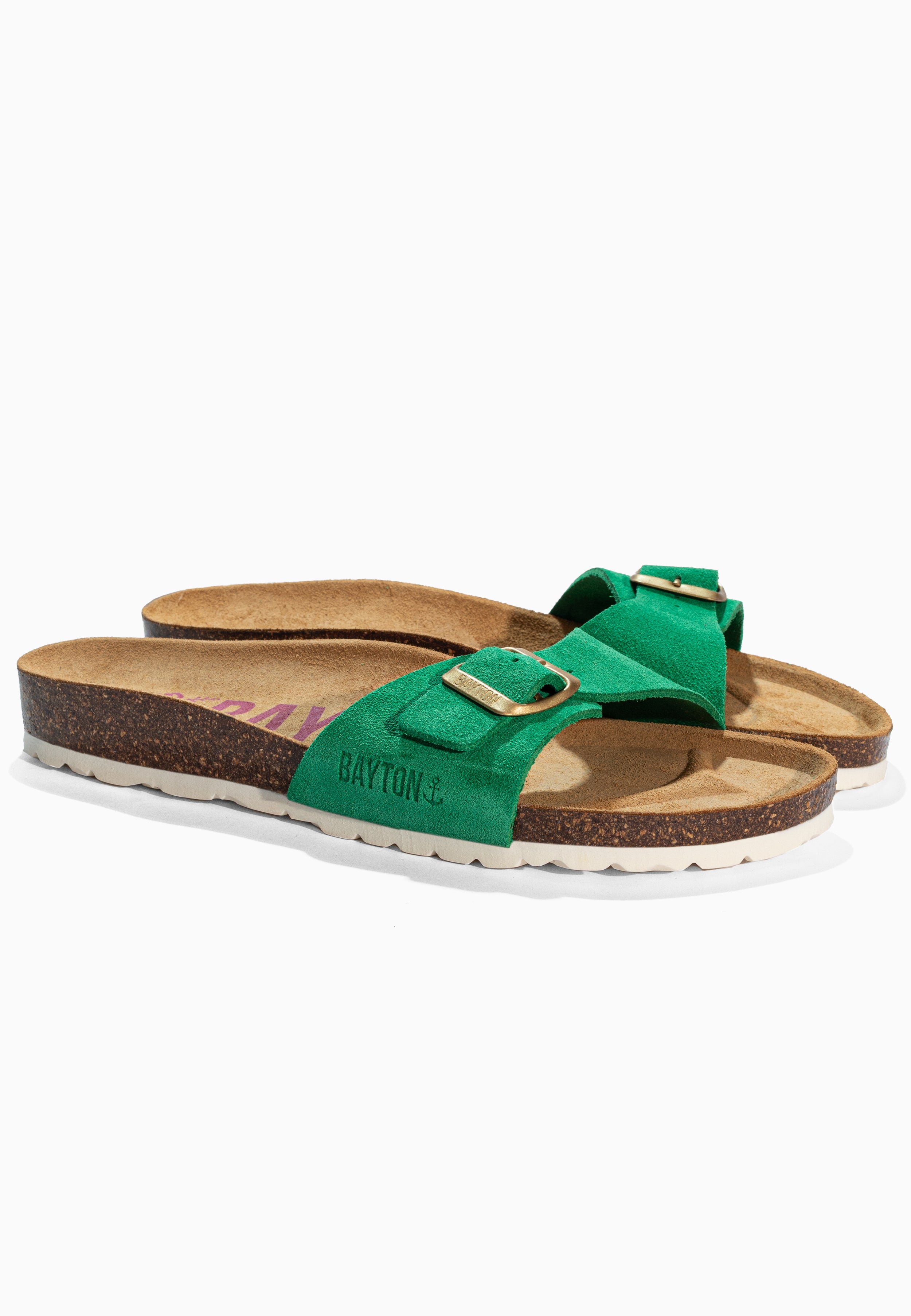 Zephyr Green Suede Leather Sandals