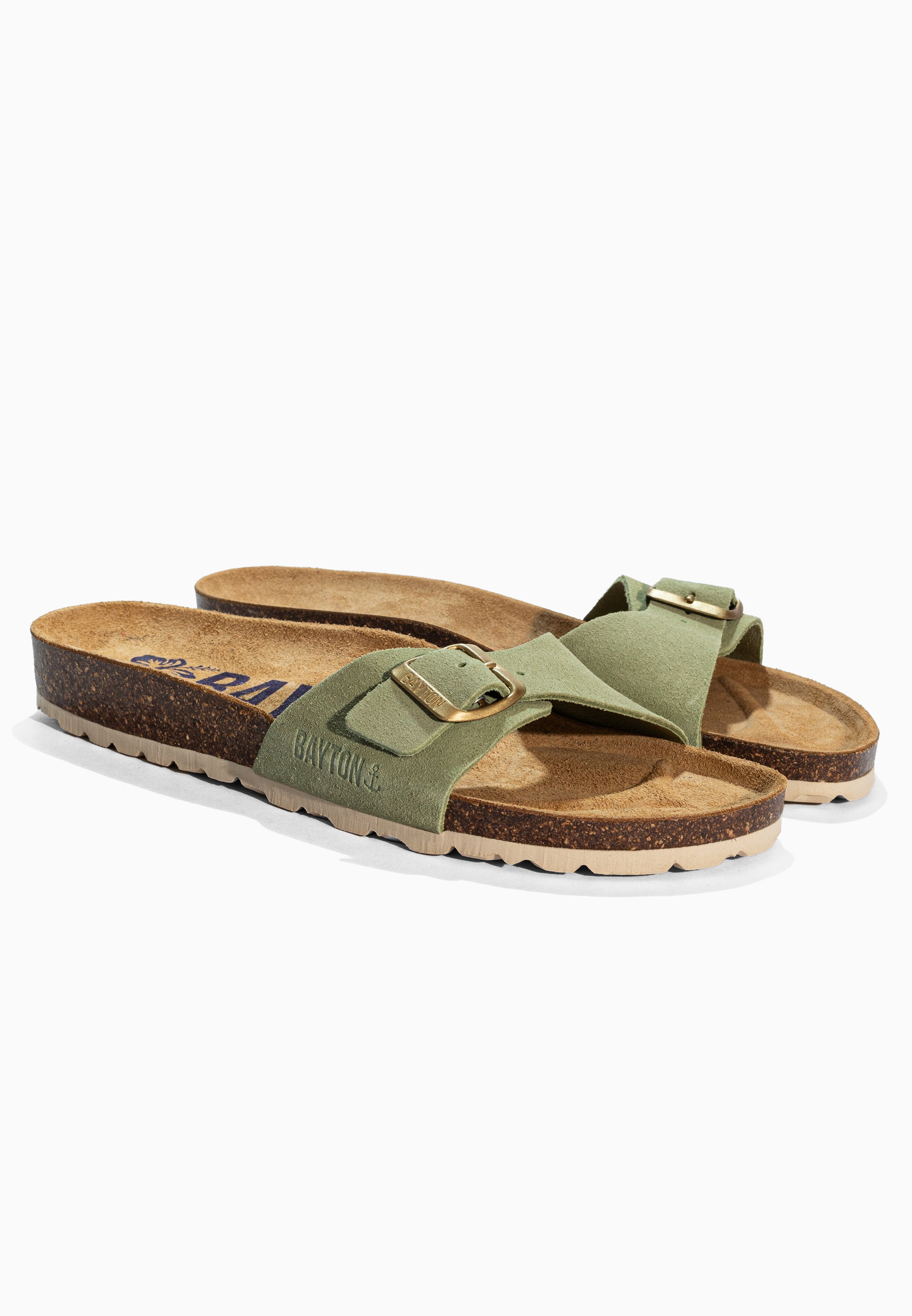 Zephyr Green Suede Leather Sandals