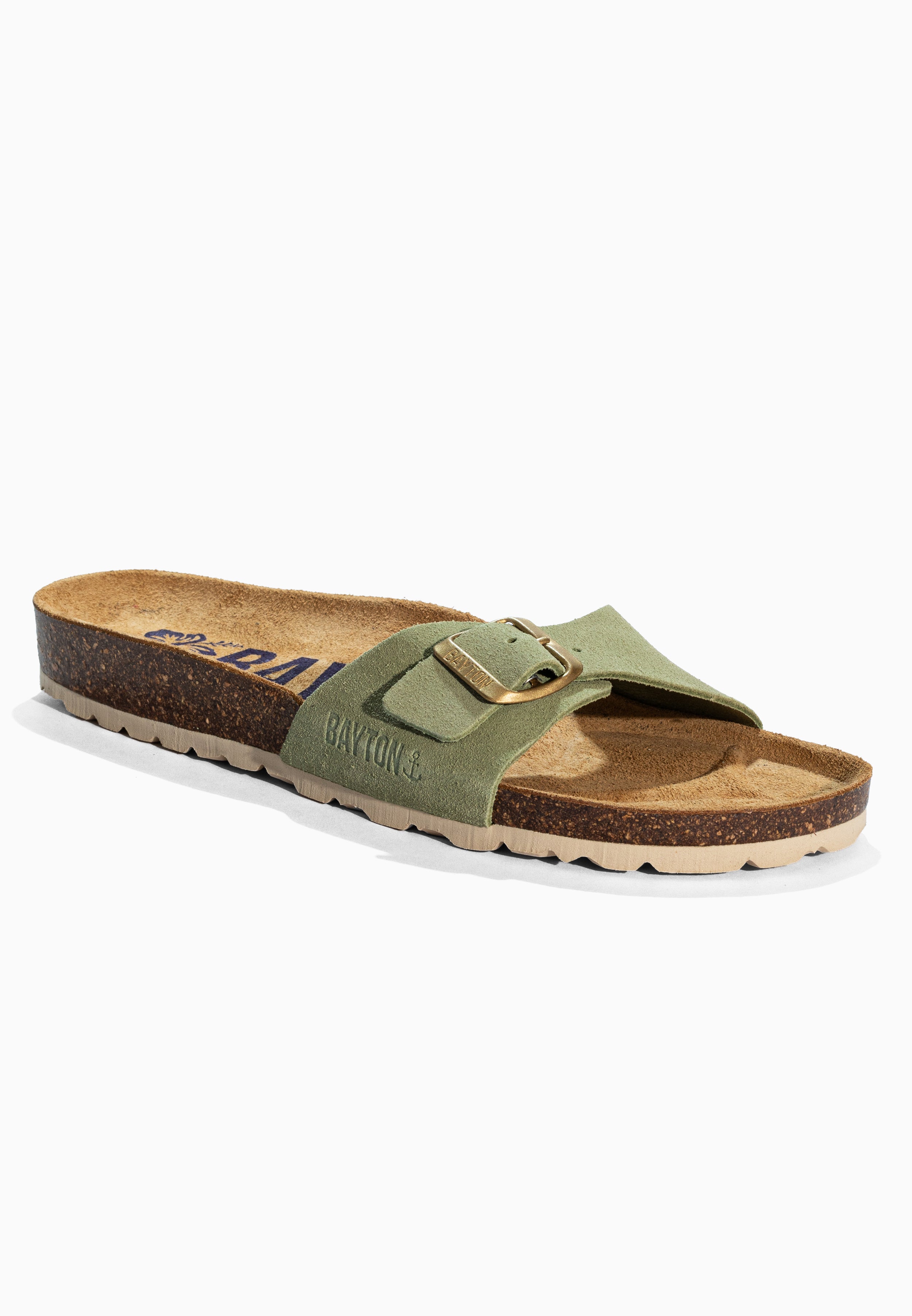 Zephyr Green Suede Leather Sandals