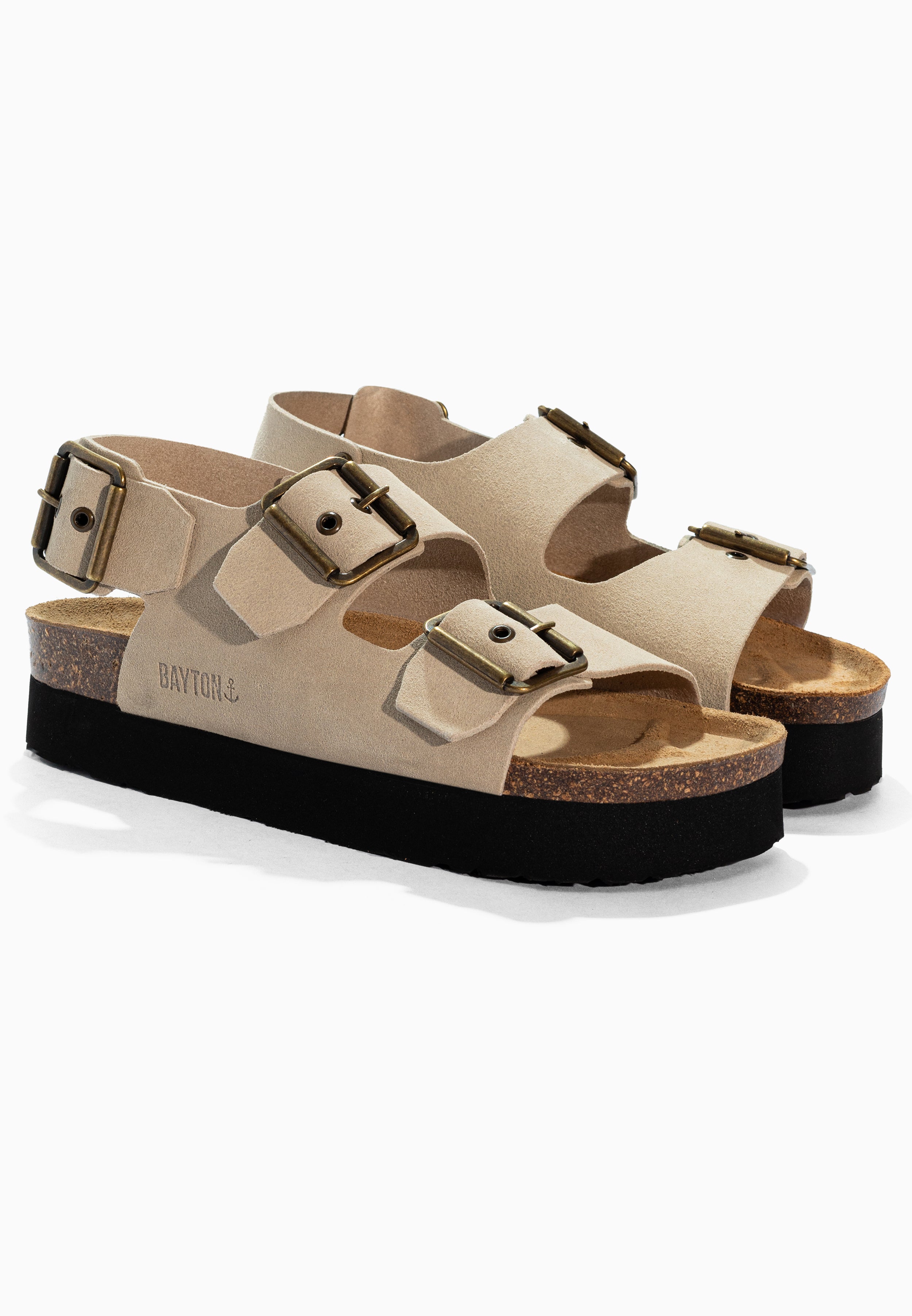 Rosa Beige Suede Leather Sandals