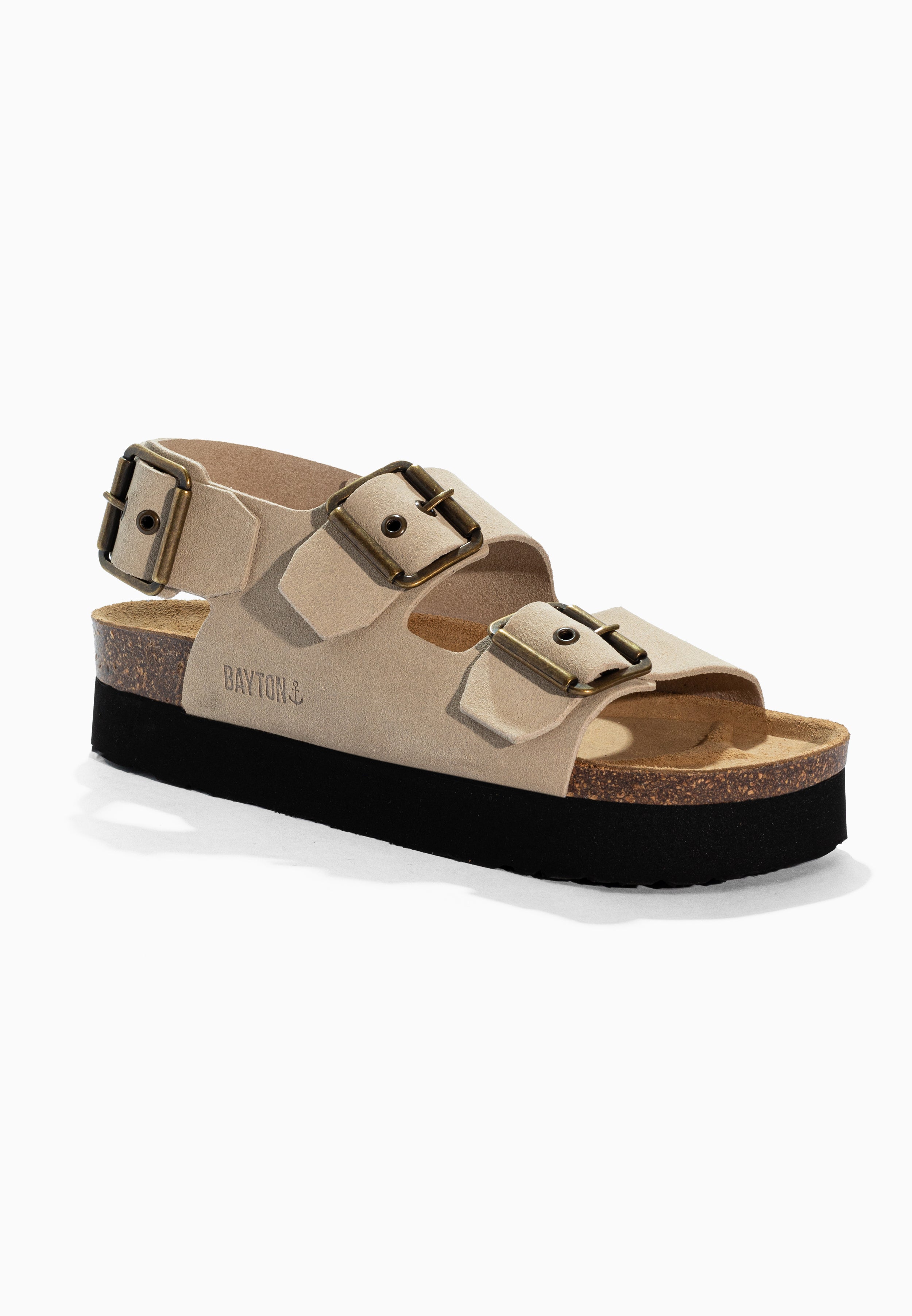 Rosa Beige Suede Leather Sandals