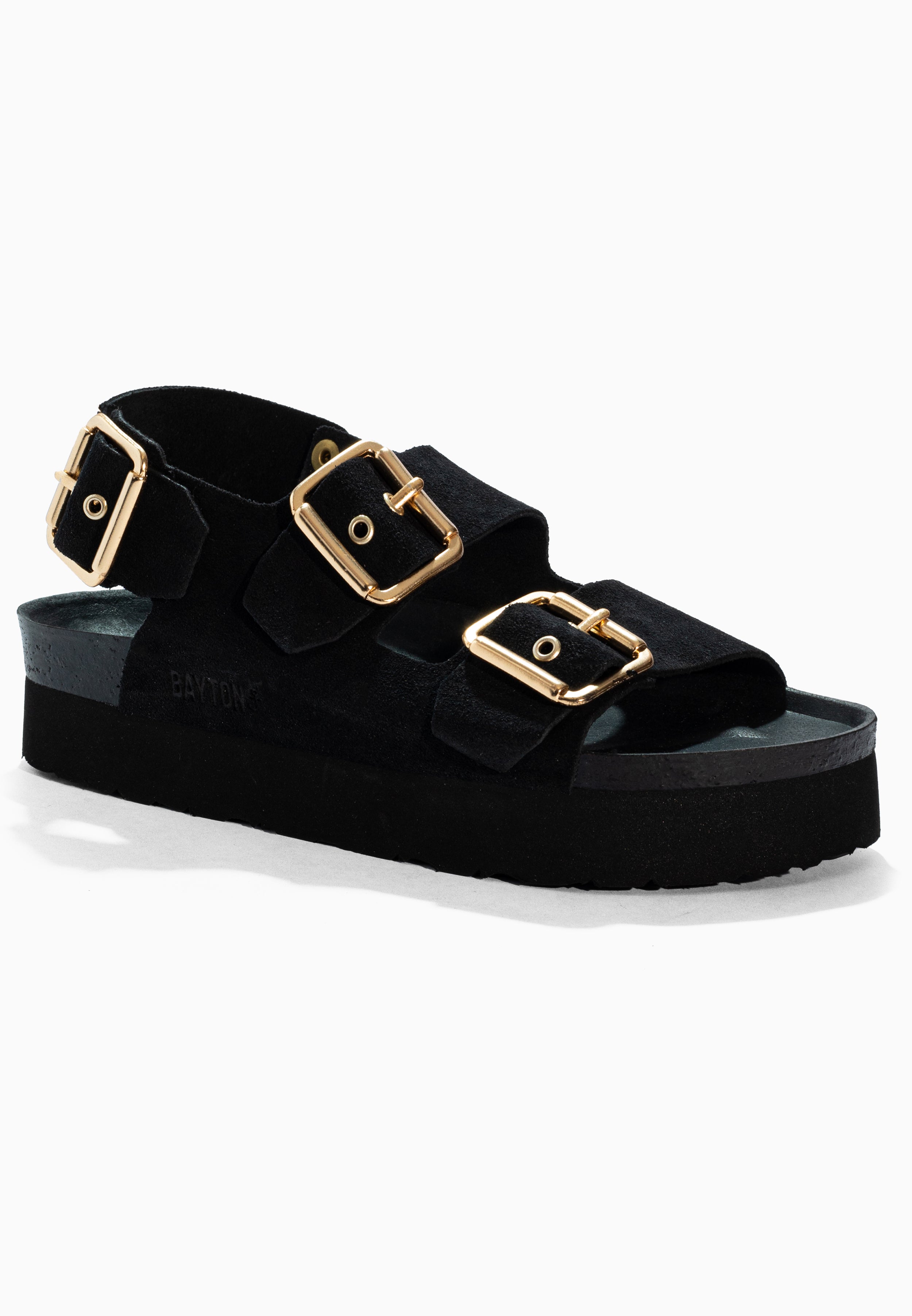 Rosa Black Suede Leather Sandals