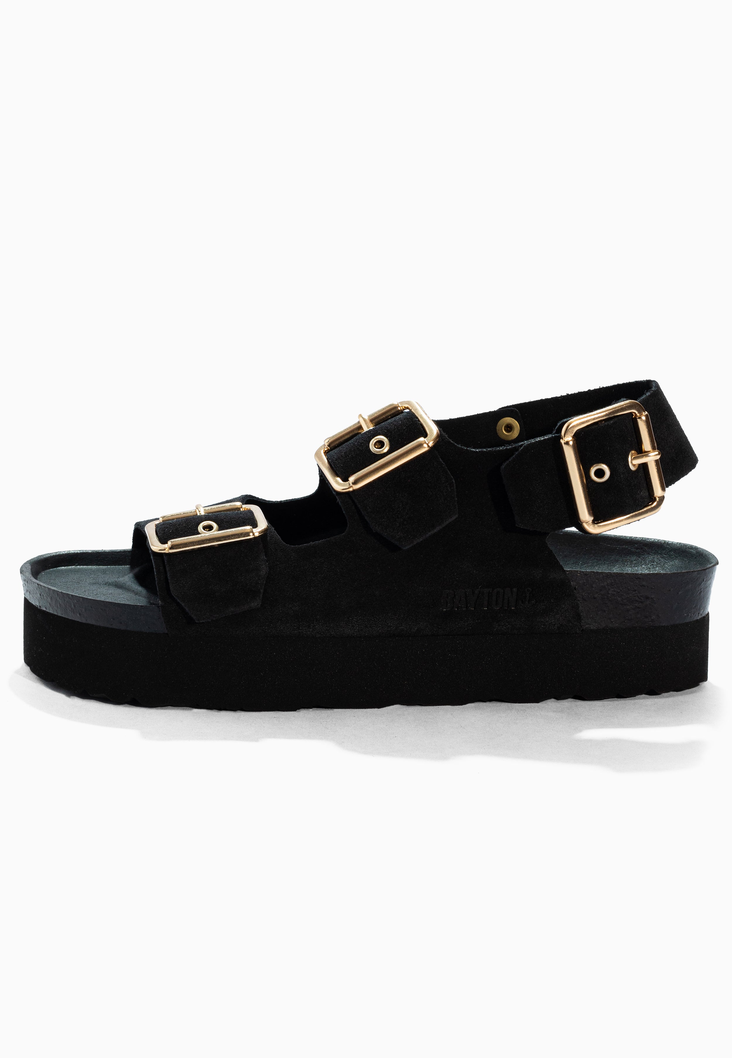 Rosa Black Suede Leather Sandals