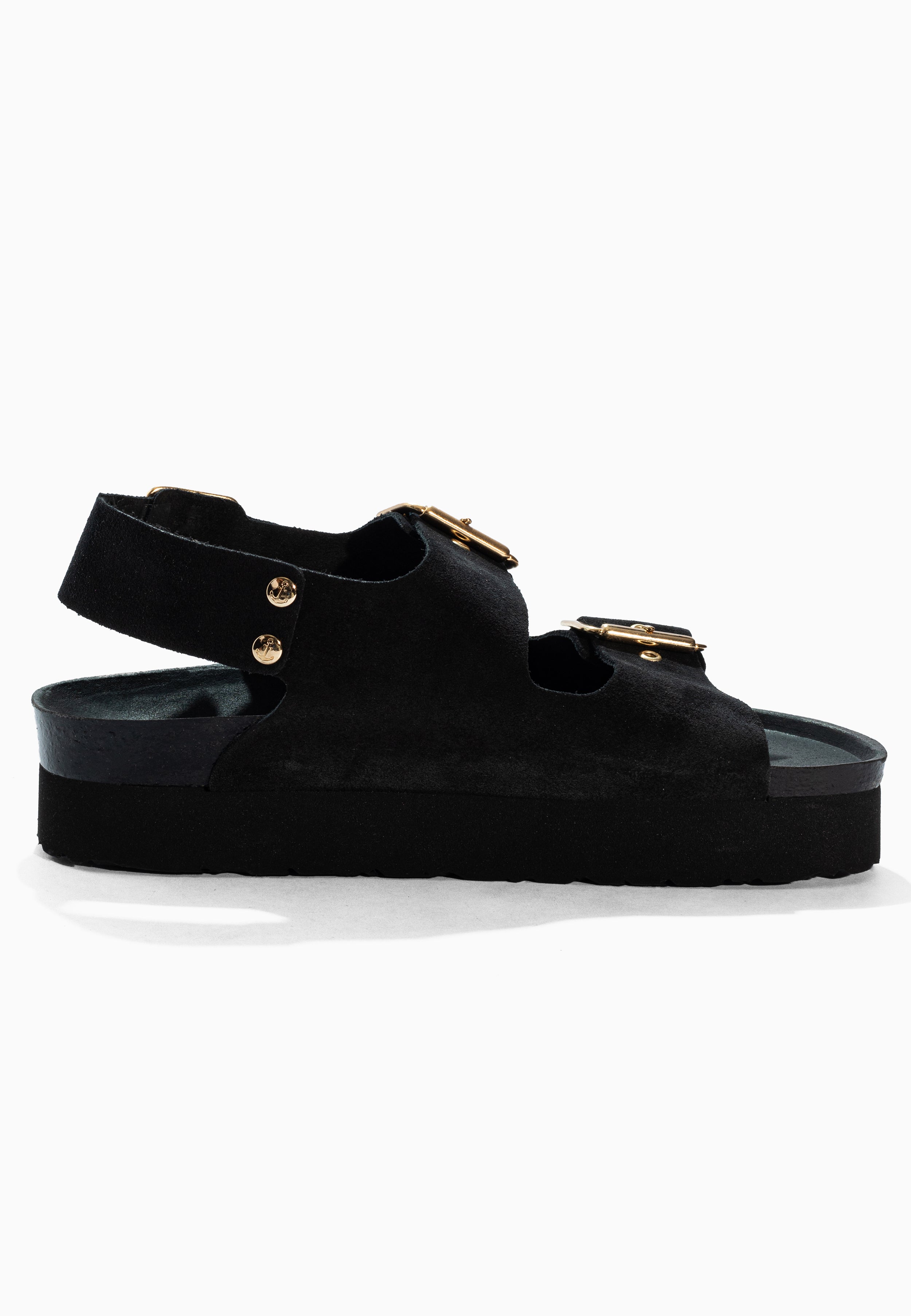 Rosa Black Suede Leather Sandals