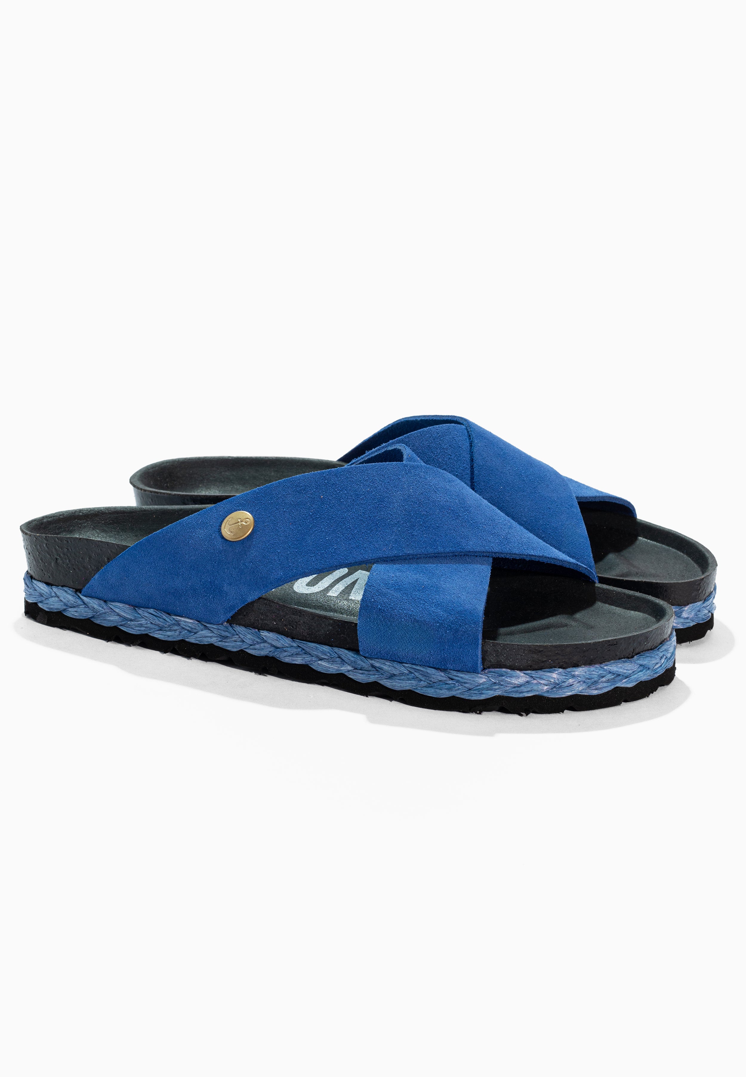 Burgos Blue Suede Leather Sandals