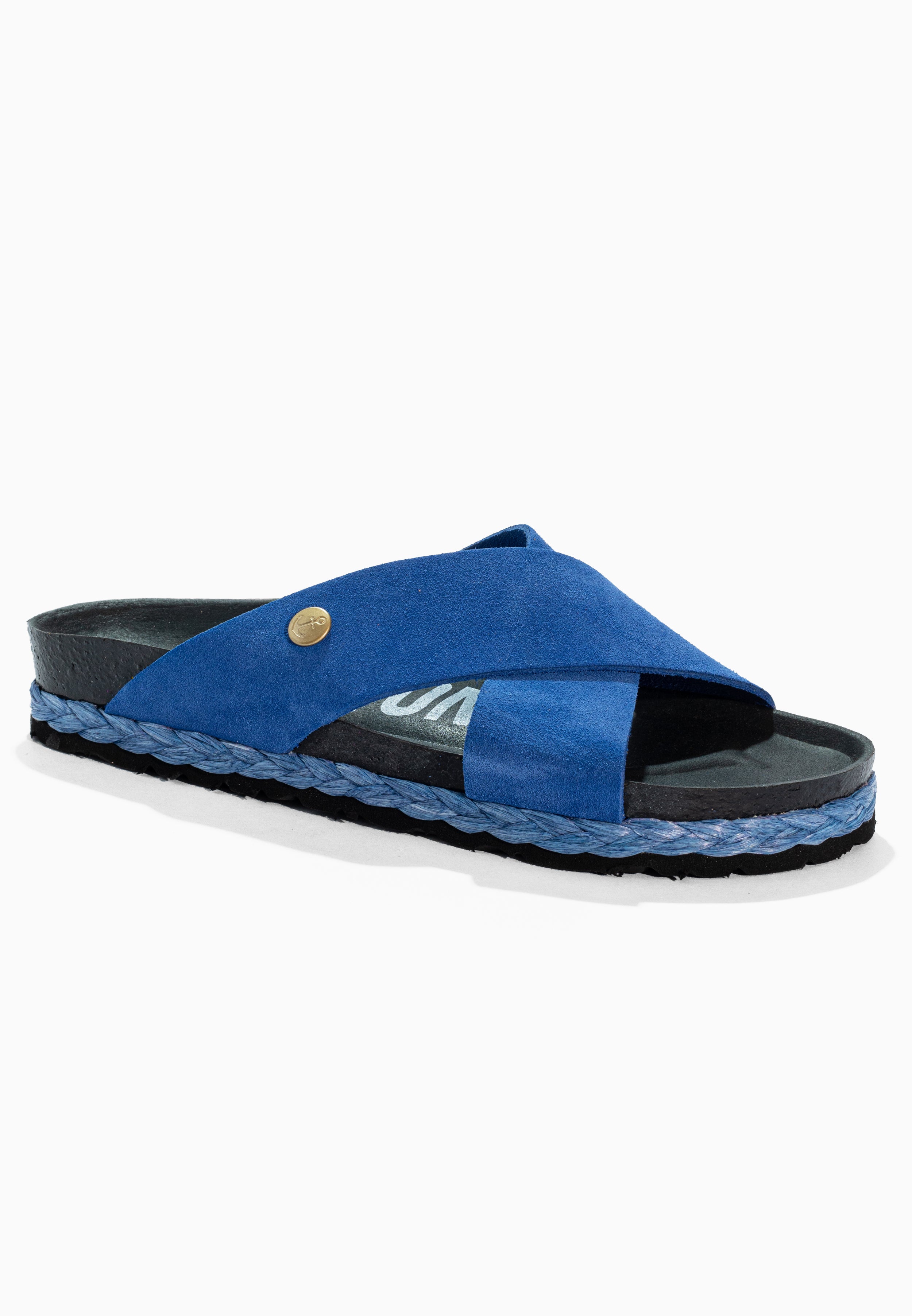 Burgos Blue Suede Leather Sandals