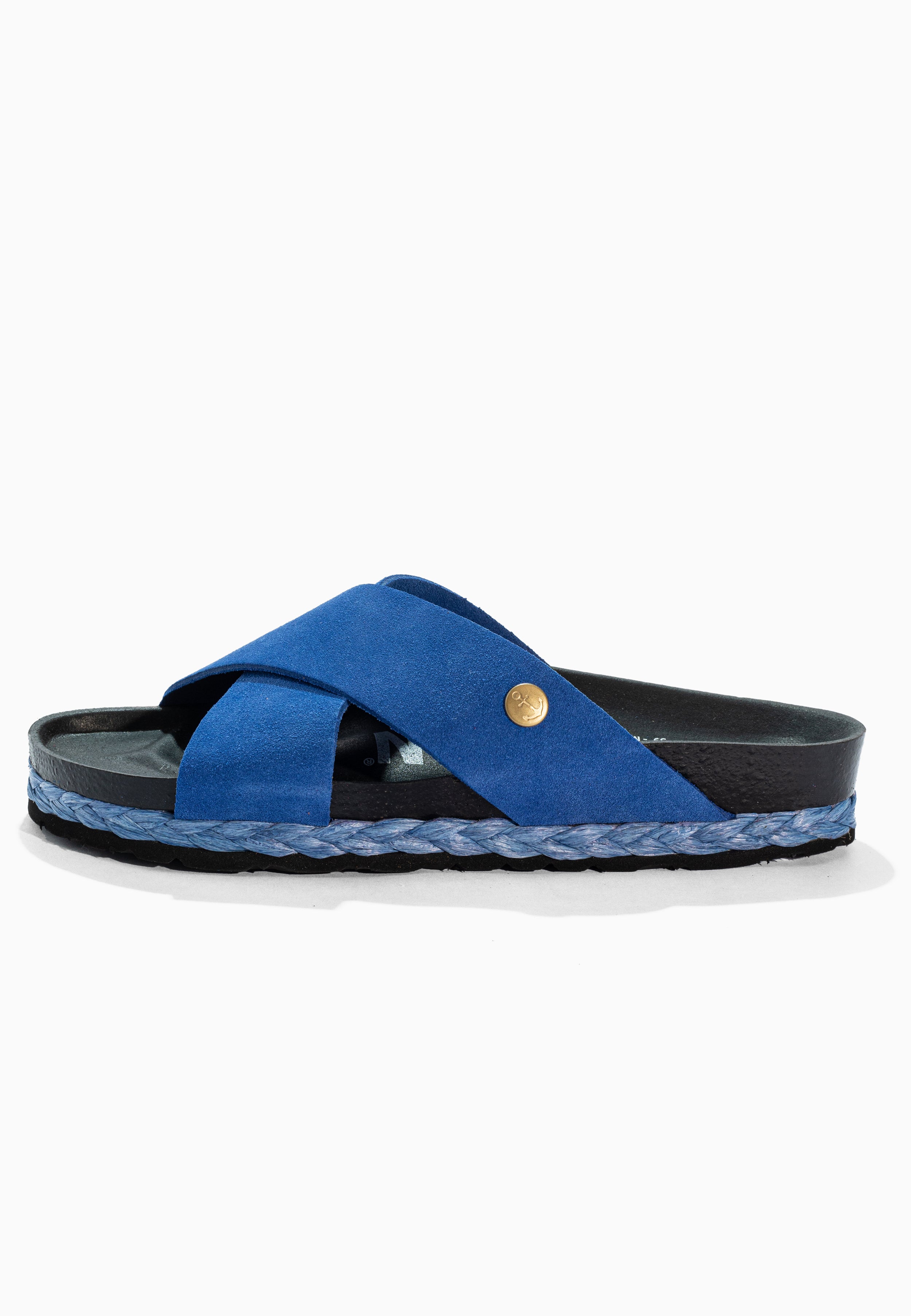 Burgos Blue Suede Leather Sandals