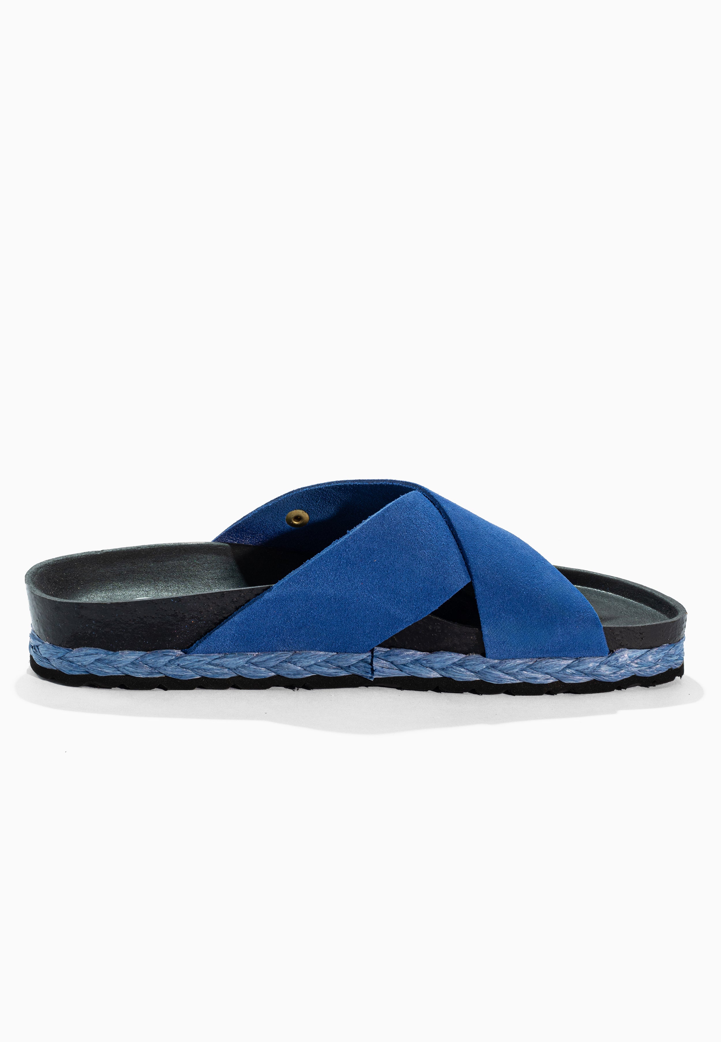 Burgos Blue Suede Leather Sandals