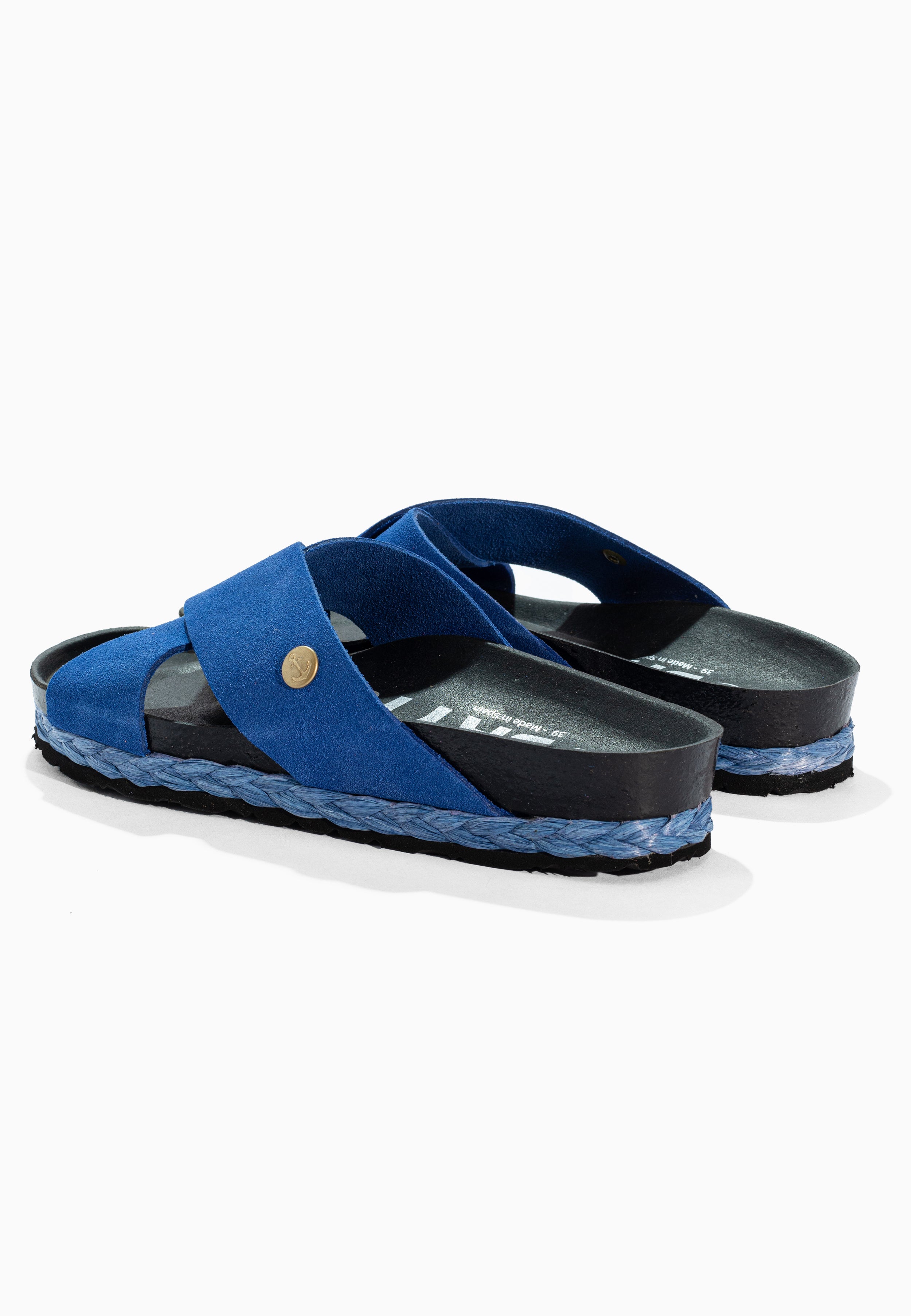 Burgos Blue Suede Leather Sandals