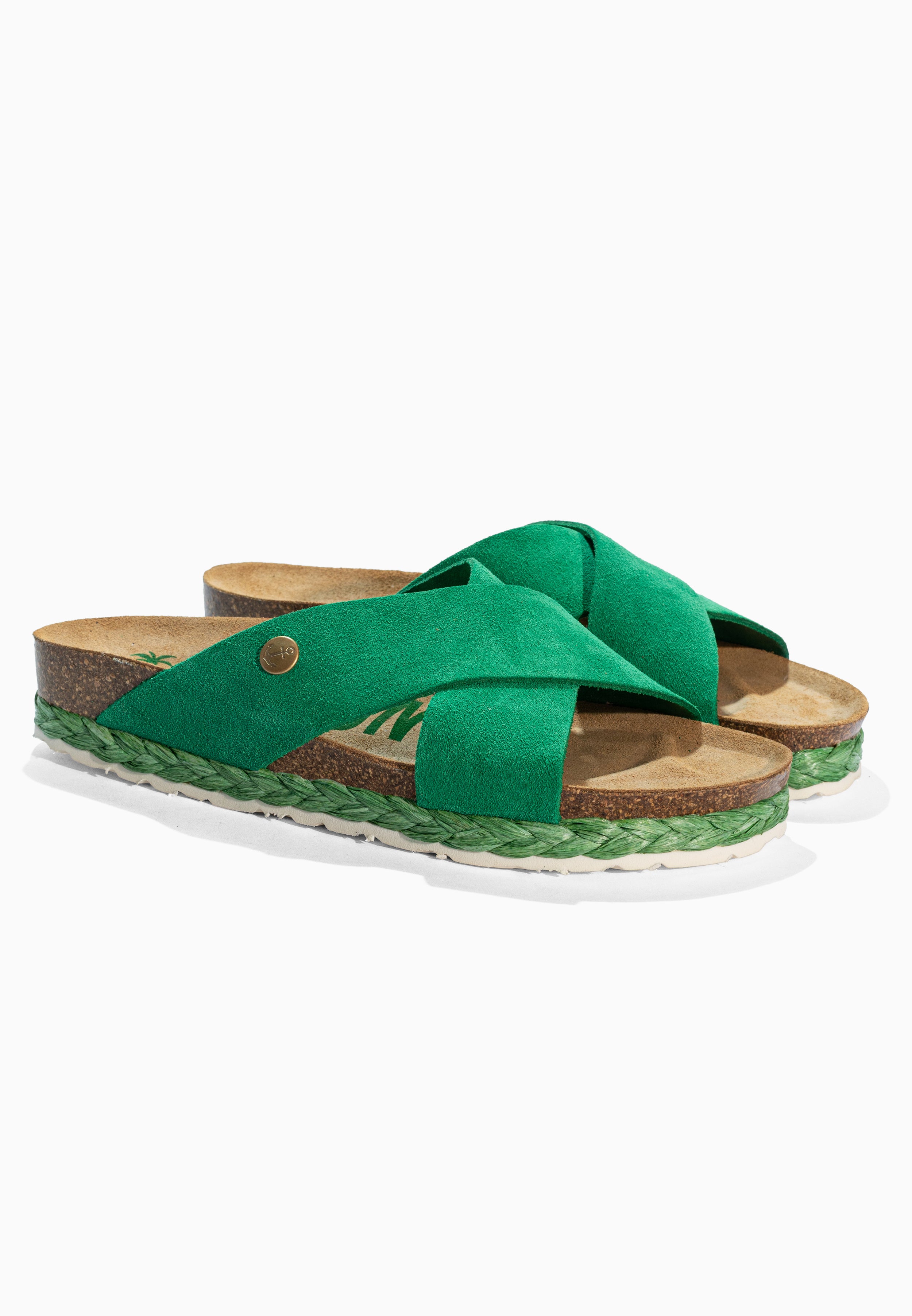 Burgos Green Suede Leather Sandals