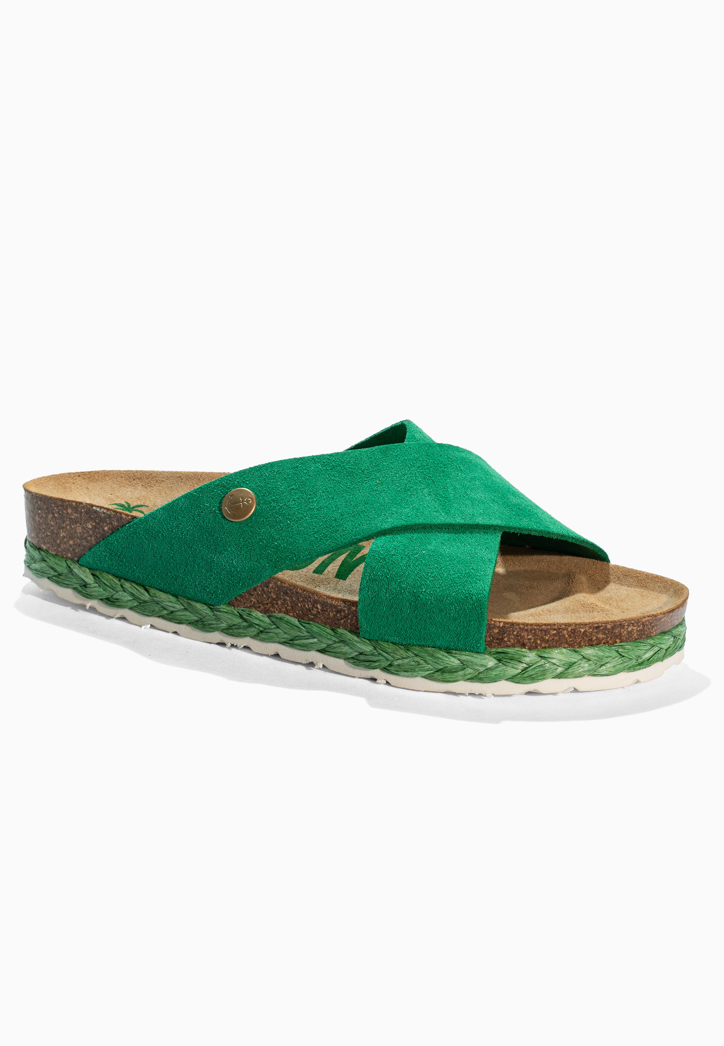 Burgos Green Suede Leather Sandals