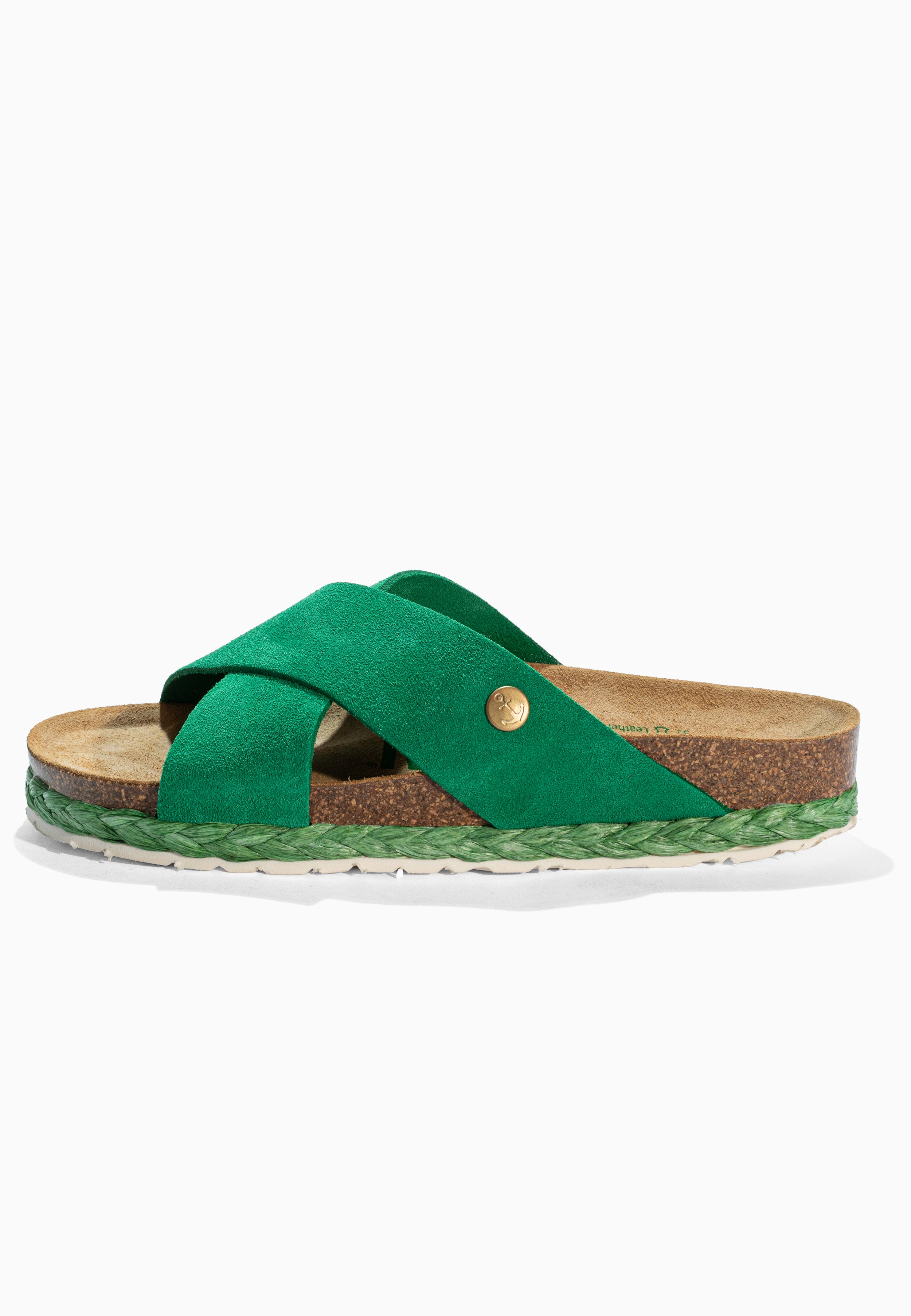 Burgos Green Suede Leather Sandals