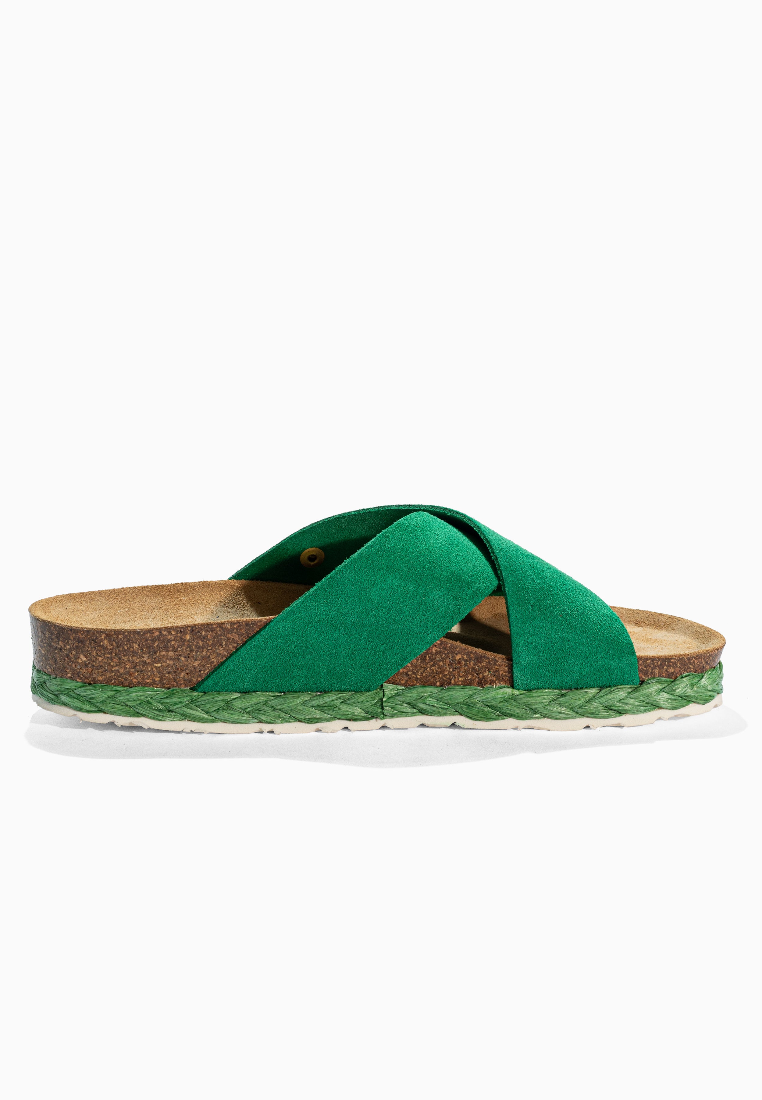 Burgos Green Suede Leather Sandals