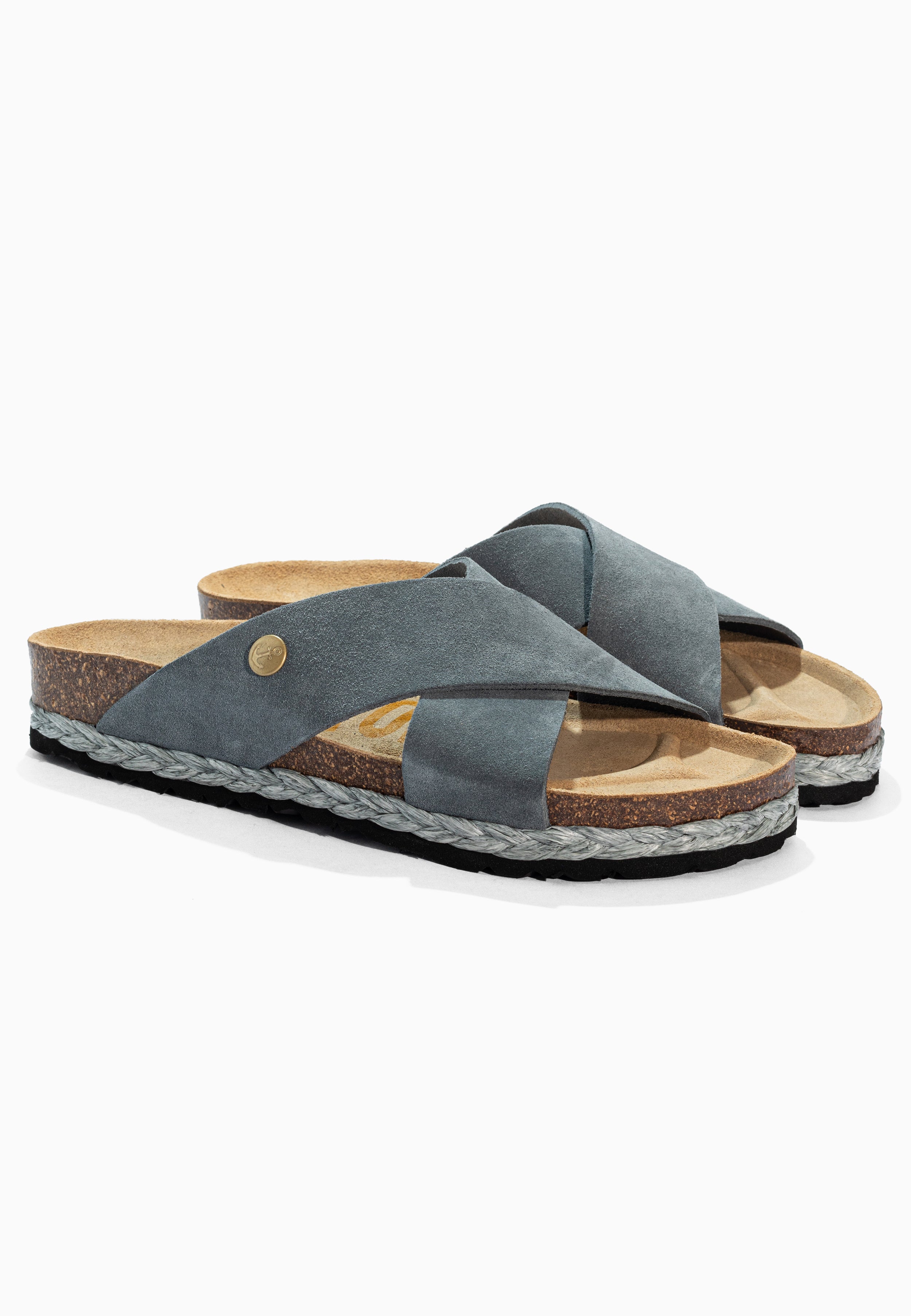 Burgos Gray Suede Leather Sandals