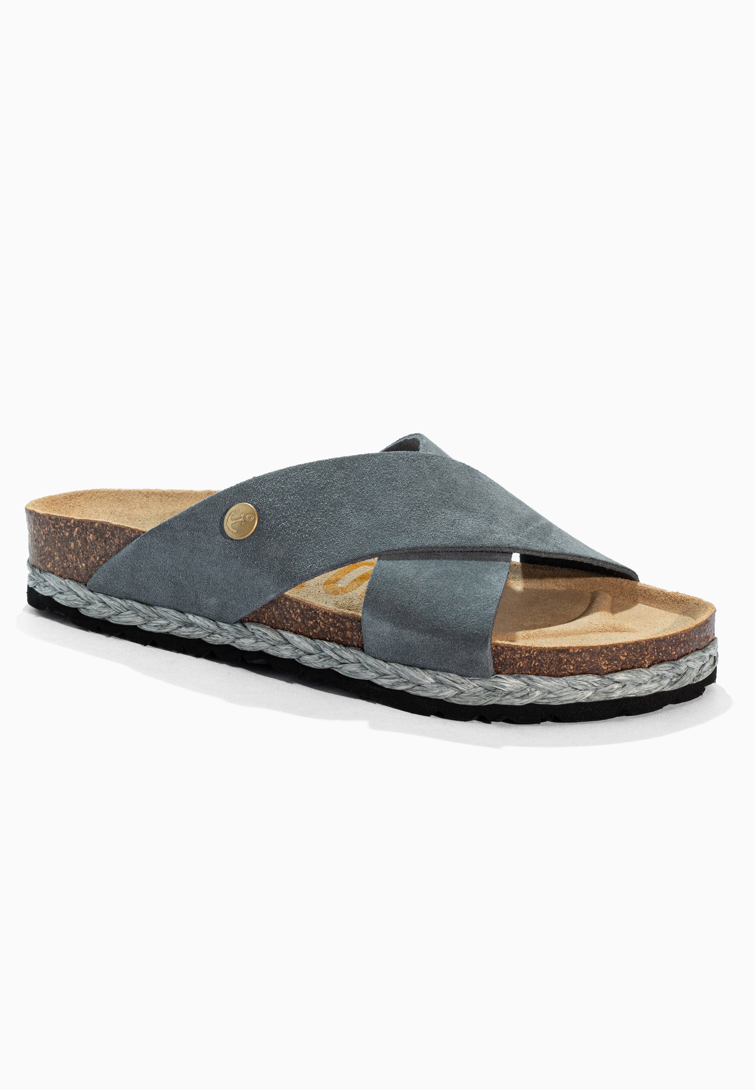 Burgos Gray Suede Leather Sandals