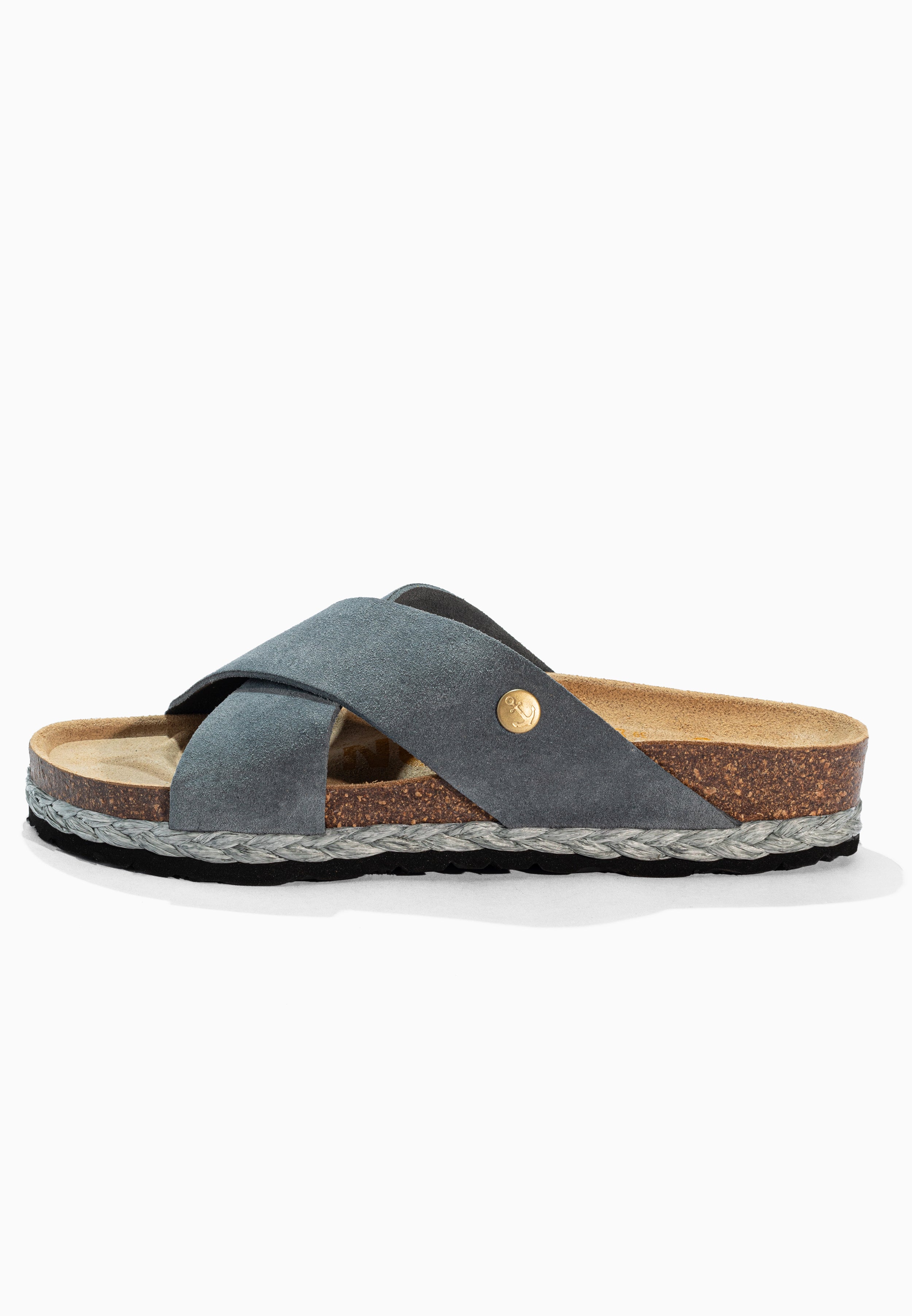 Burgos Gray Suede Leather Sandals