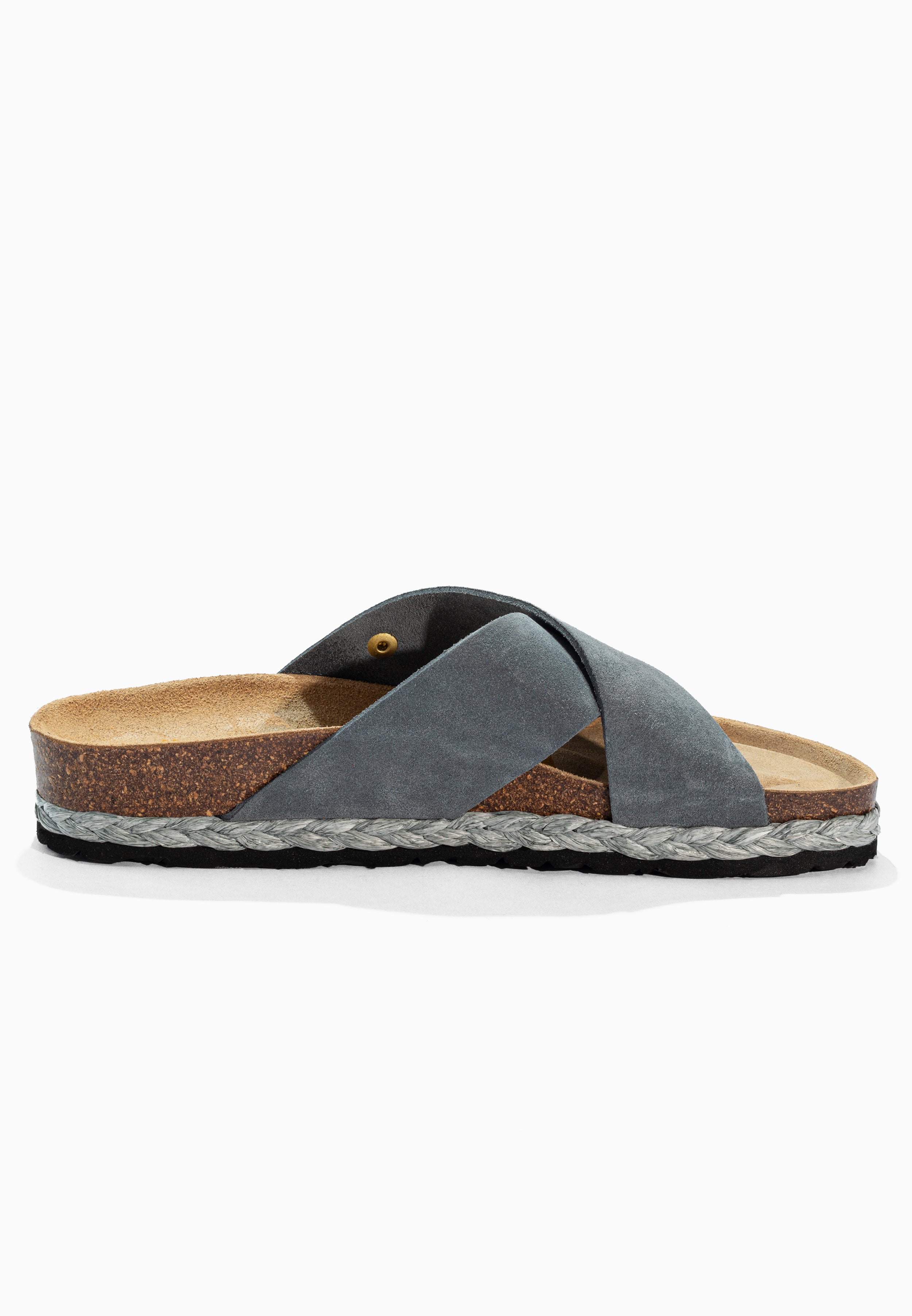 Burgos Gray Suede Leather Sandals