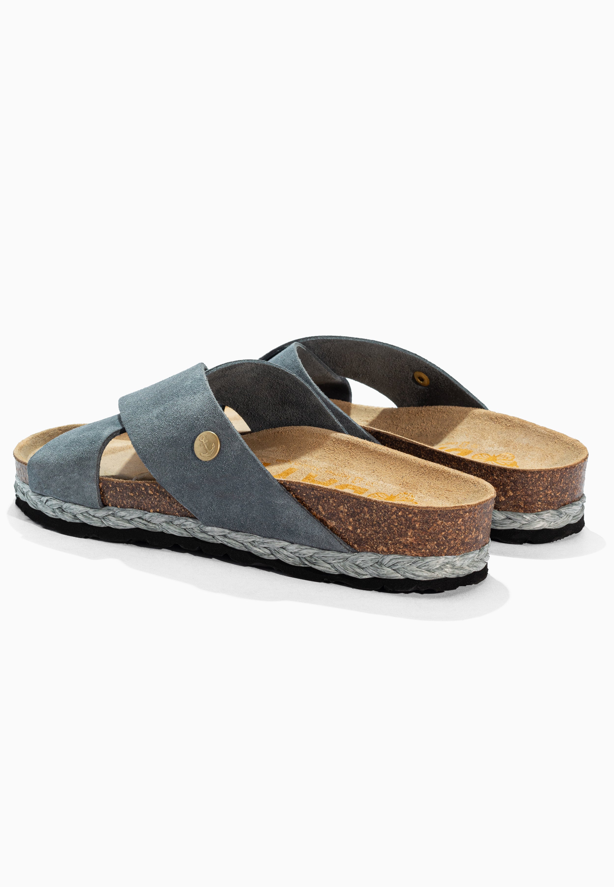 Burgos Gray Suede Leather Sandals