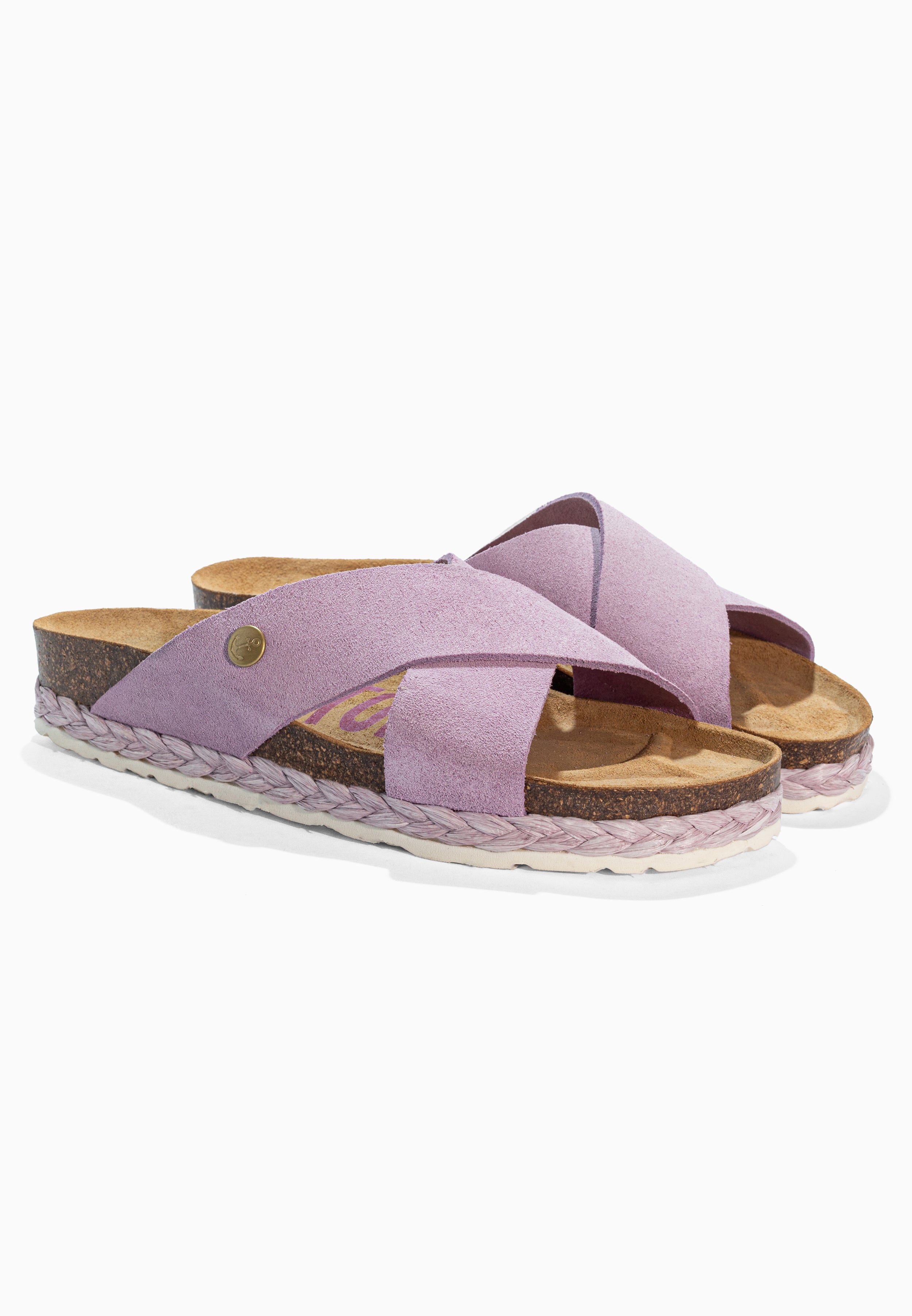 Burgos Lila Suede Leather Sandals