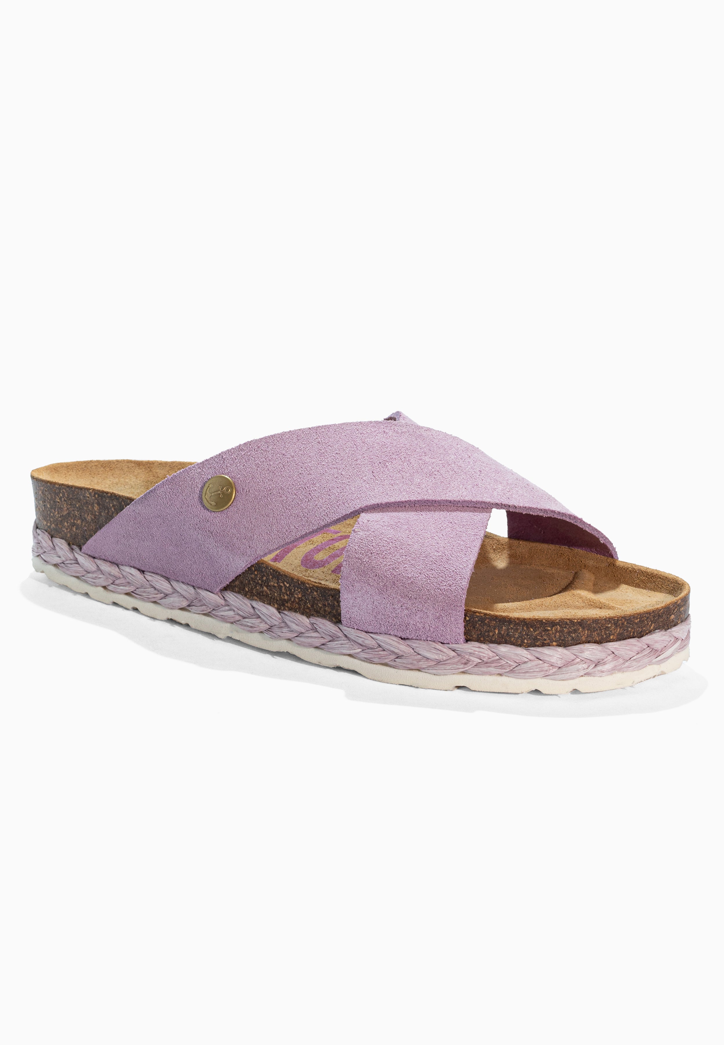 Burgos Lila Suede Leather Sandals