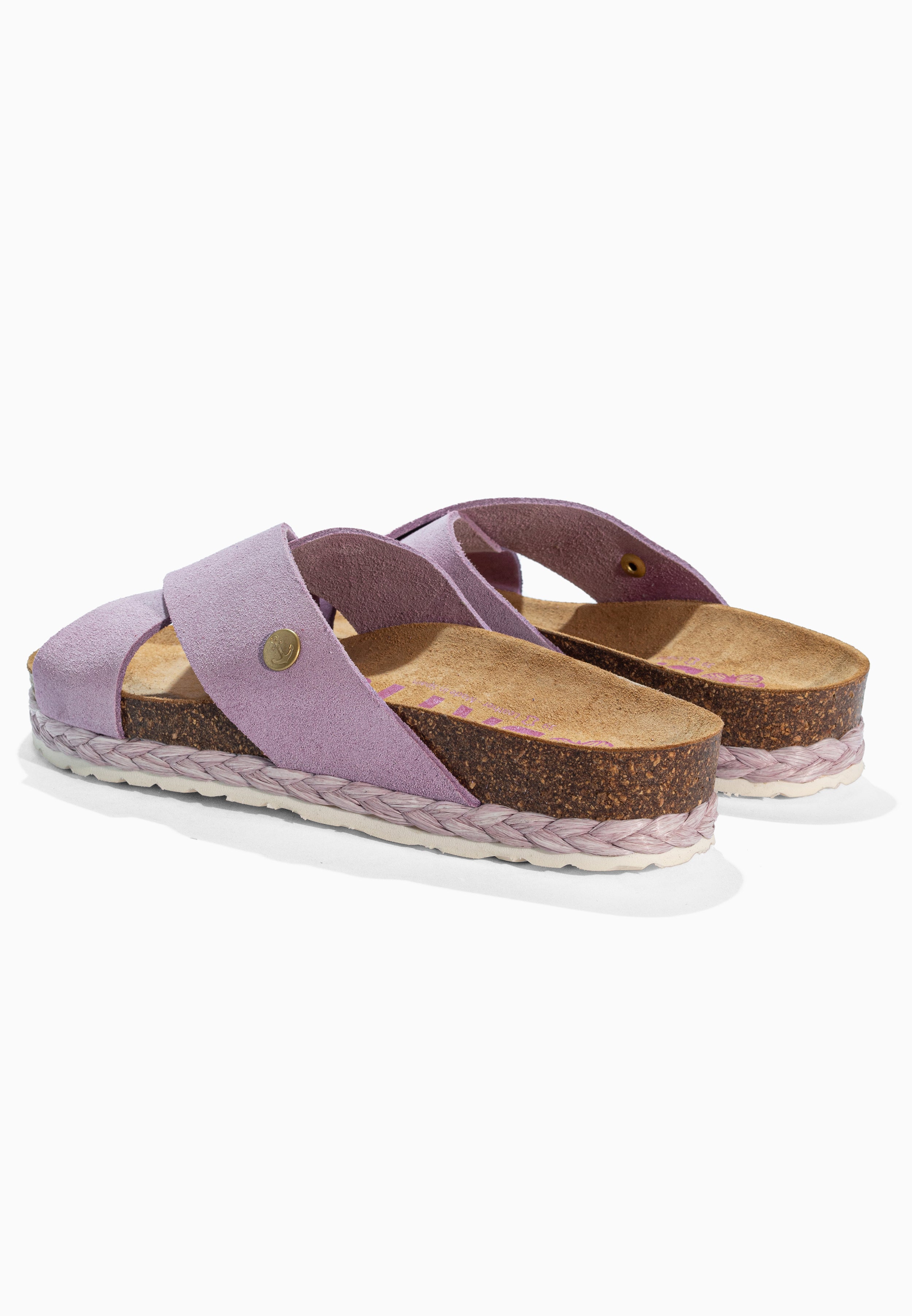 Burgos Lila Suede Leather Sandals