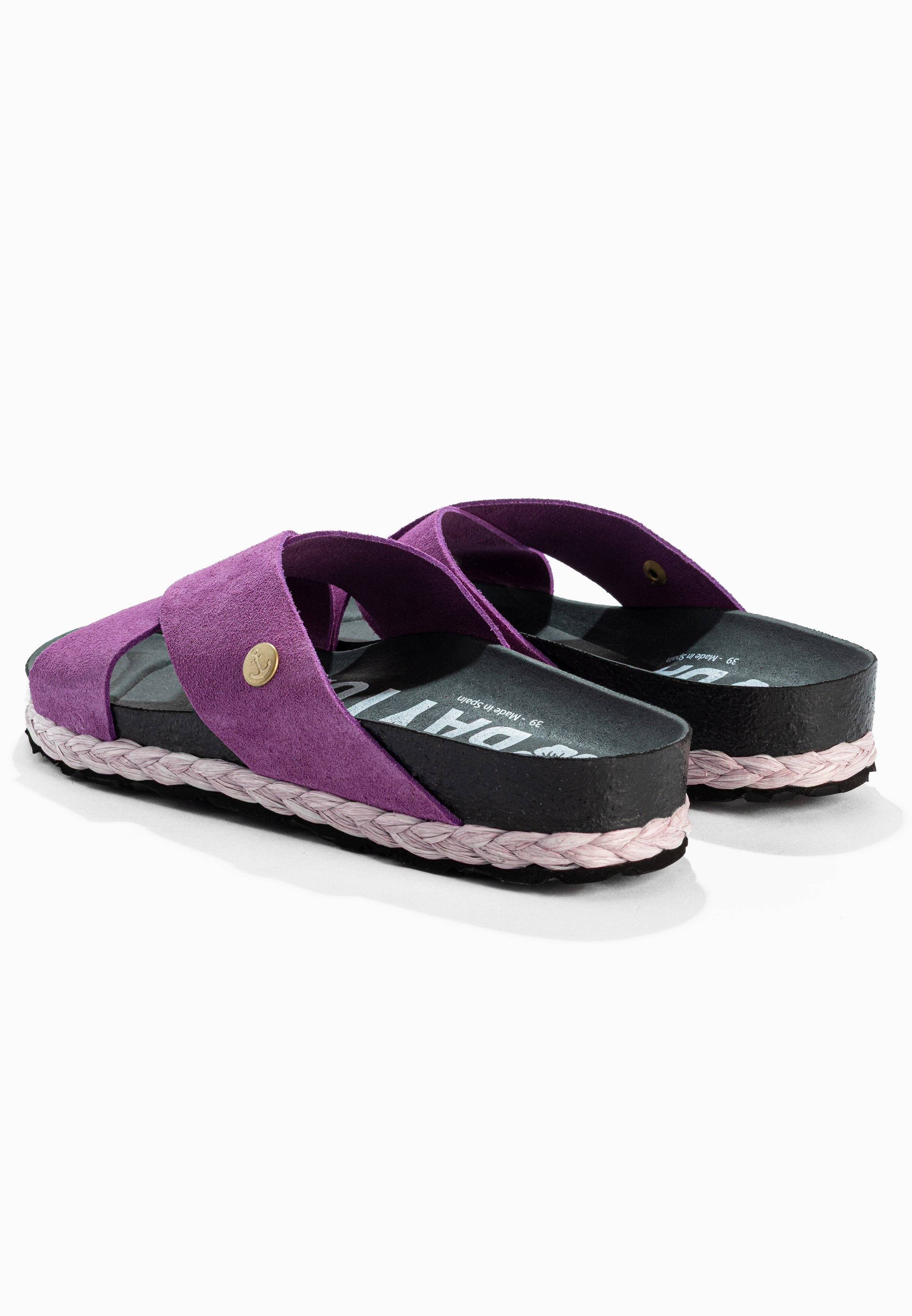 Sandales Burgos Violet en Cuir Suédé