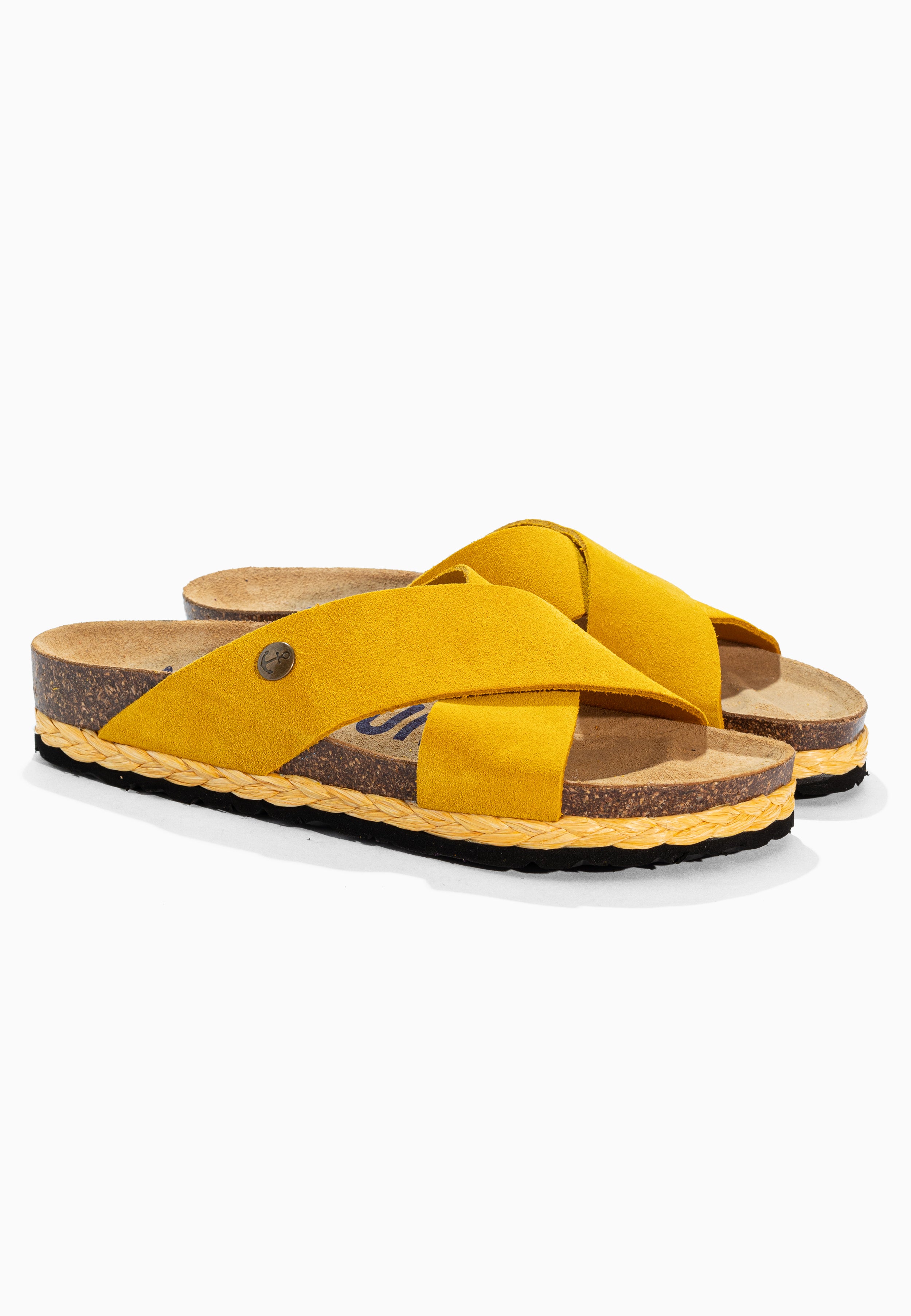 Burgos Yellow Suede Leather Sandals