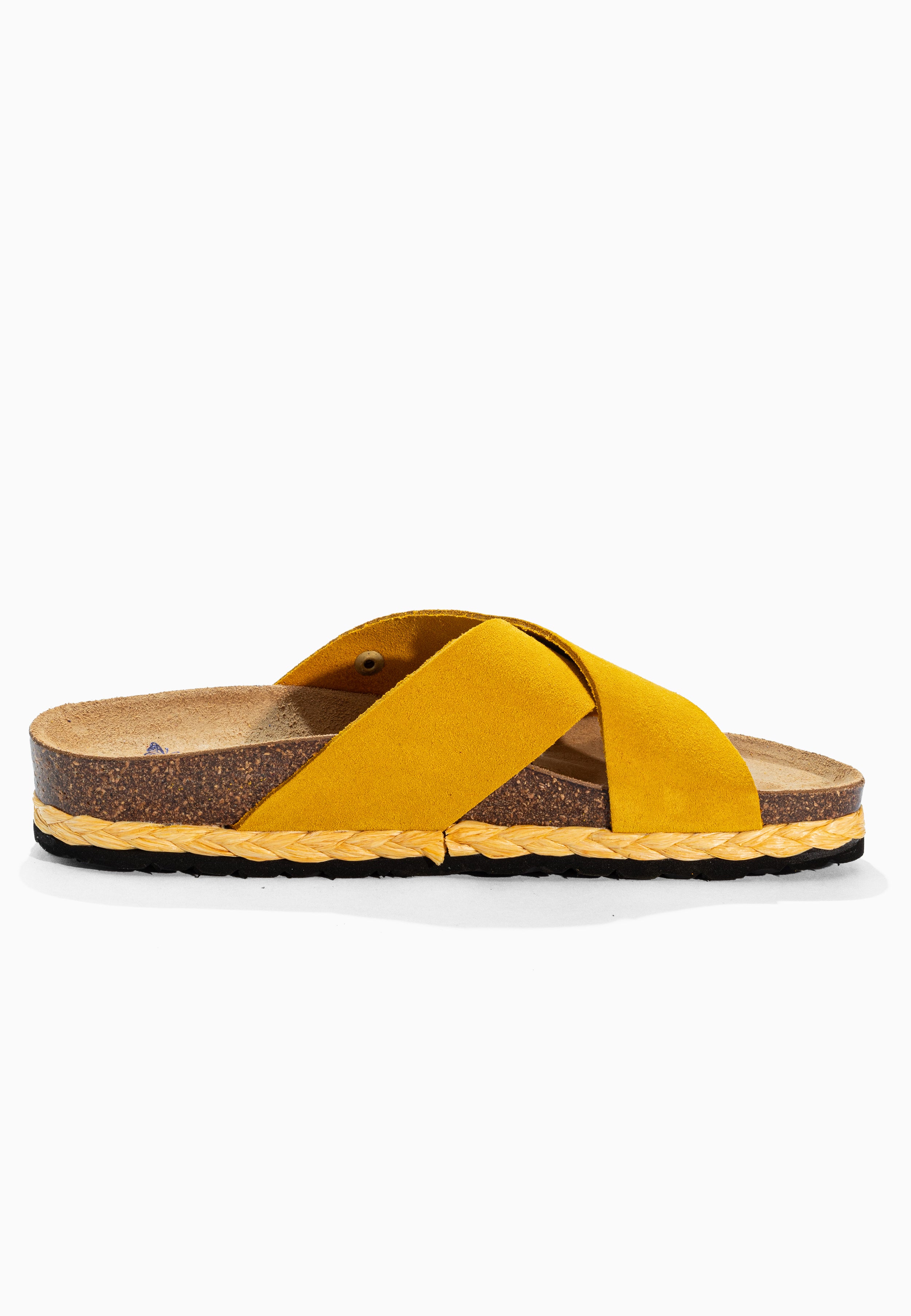 Burgos Yellow Suede Leather Sandals