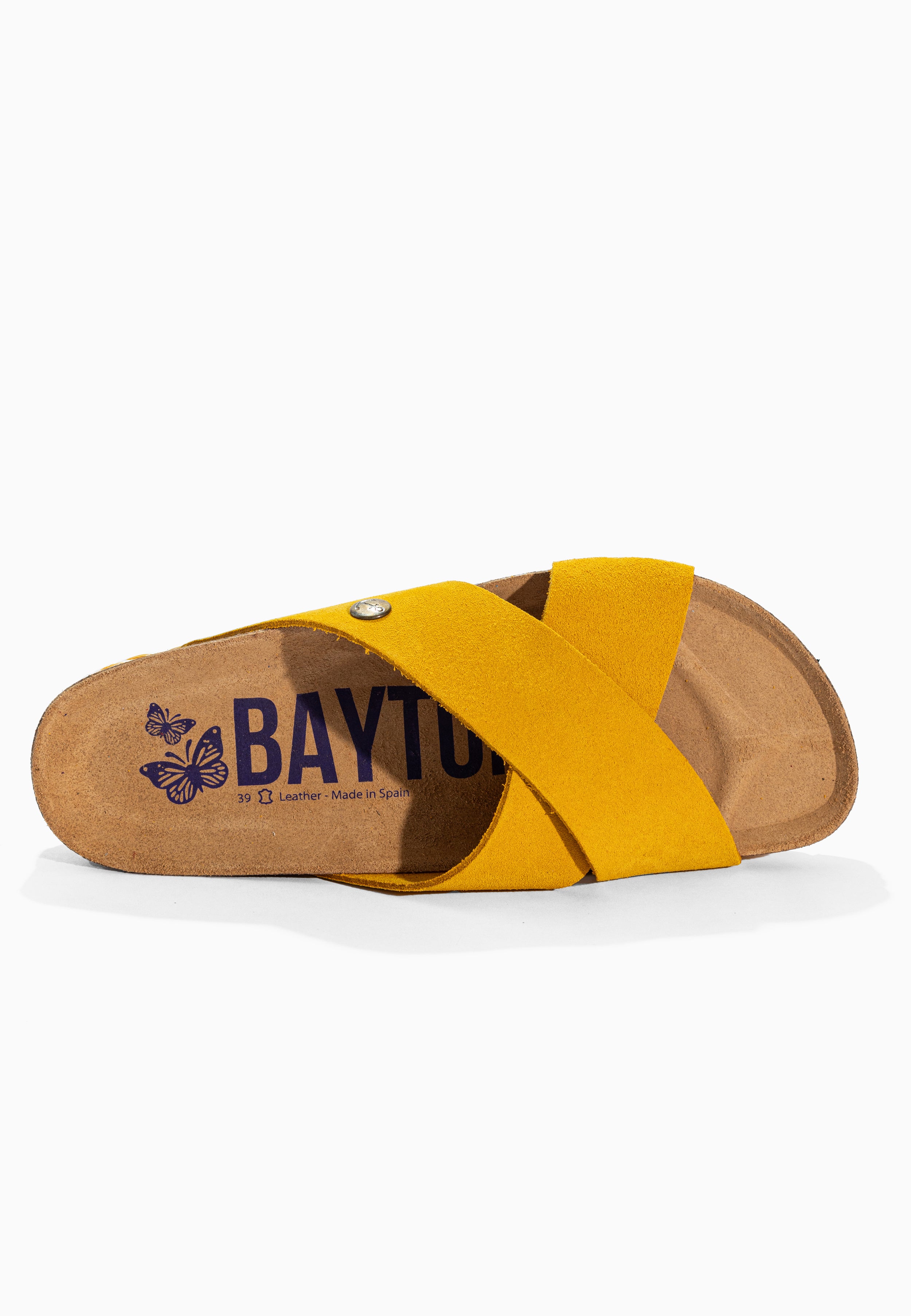 Burgos Yellow Suede Leather Sandals