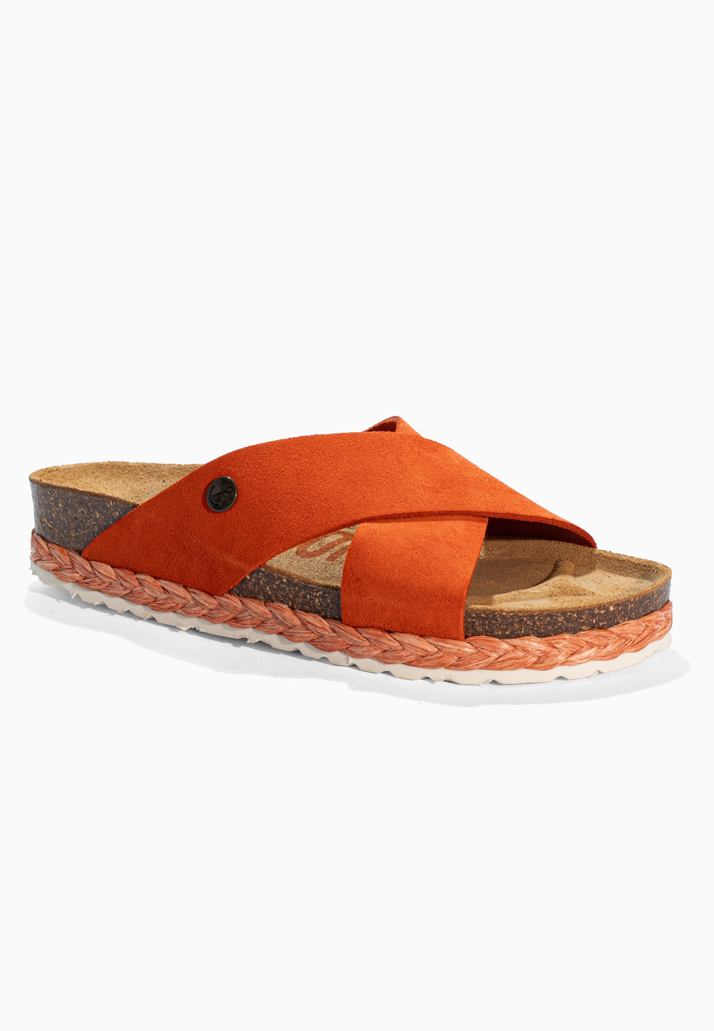 Burgos Orange Suede Leather Sandals