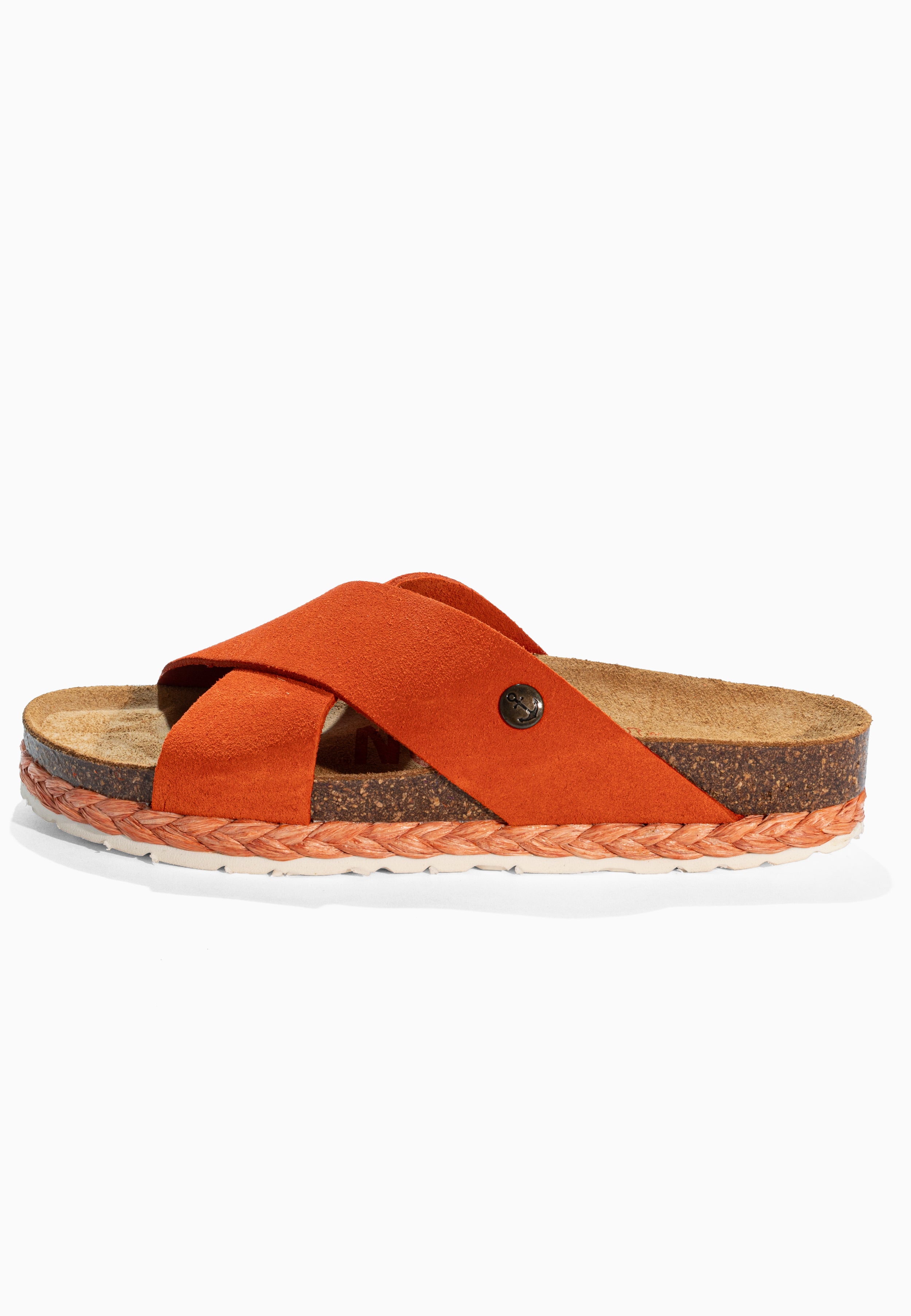 Burgos Orange Suede Leather Sandals