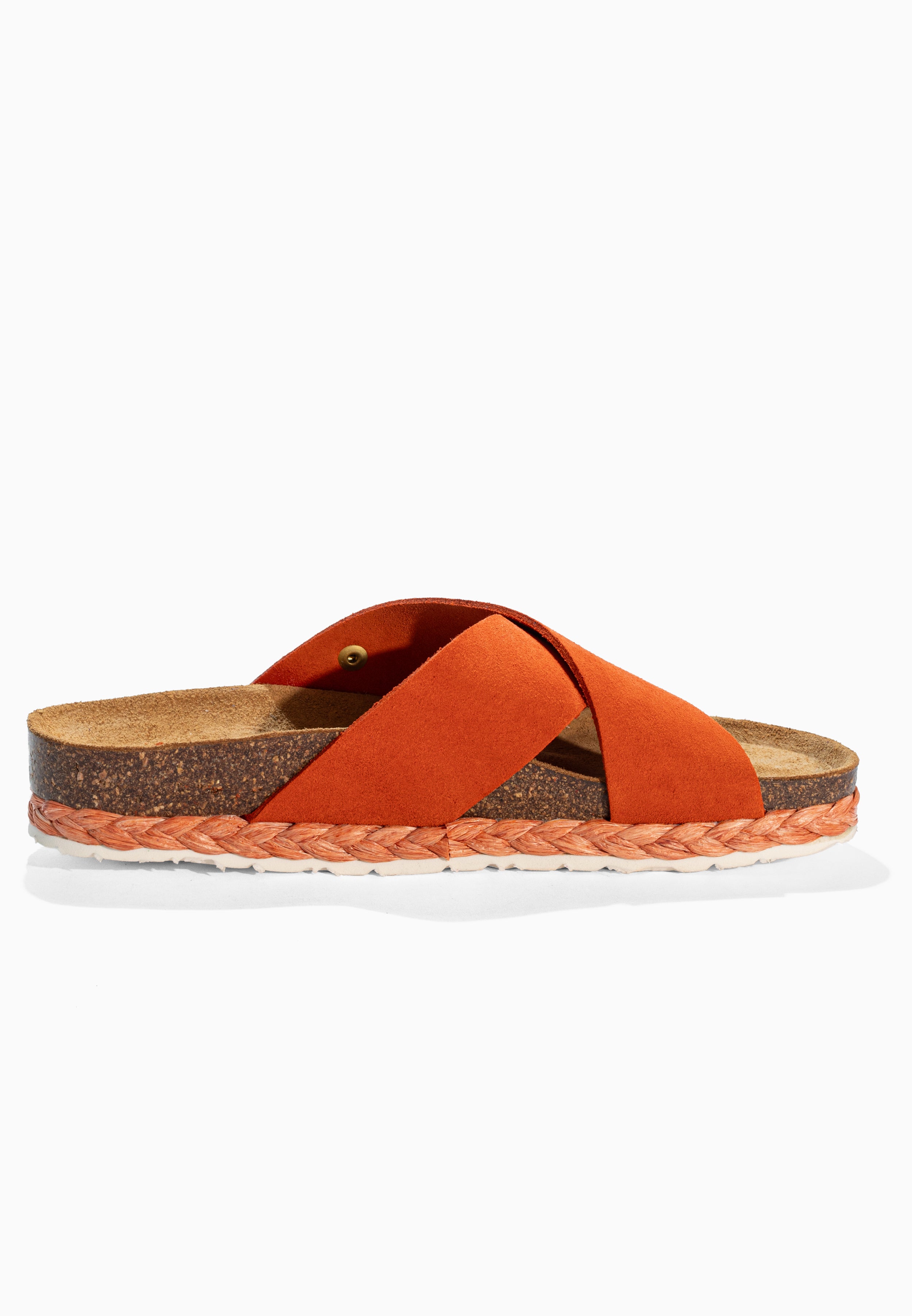 Burgos Orange Suede Leather Sandals