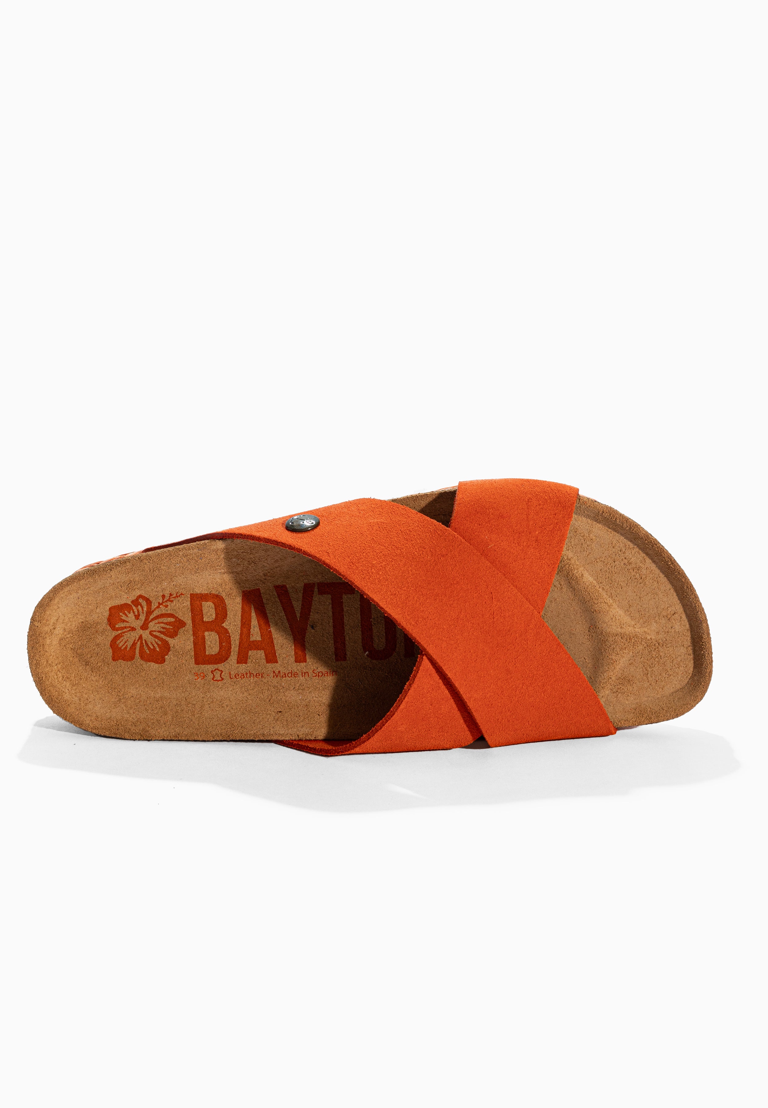 Burgos Orange Suede Leather Sandals