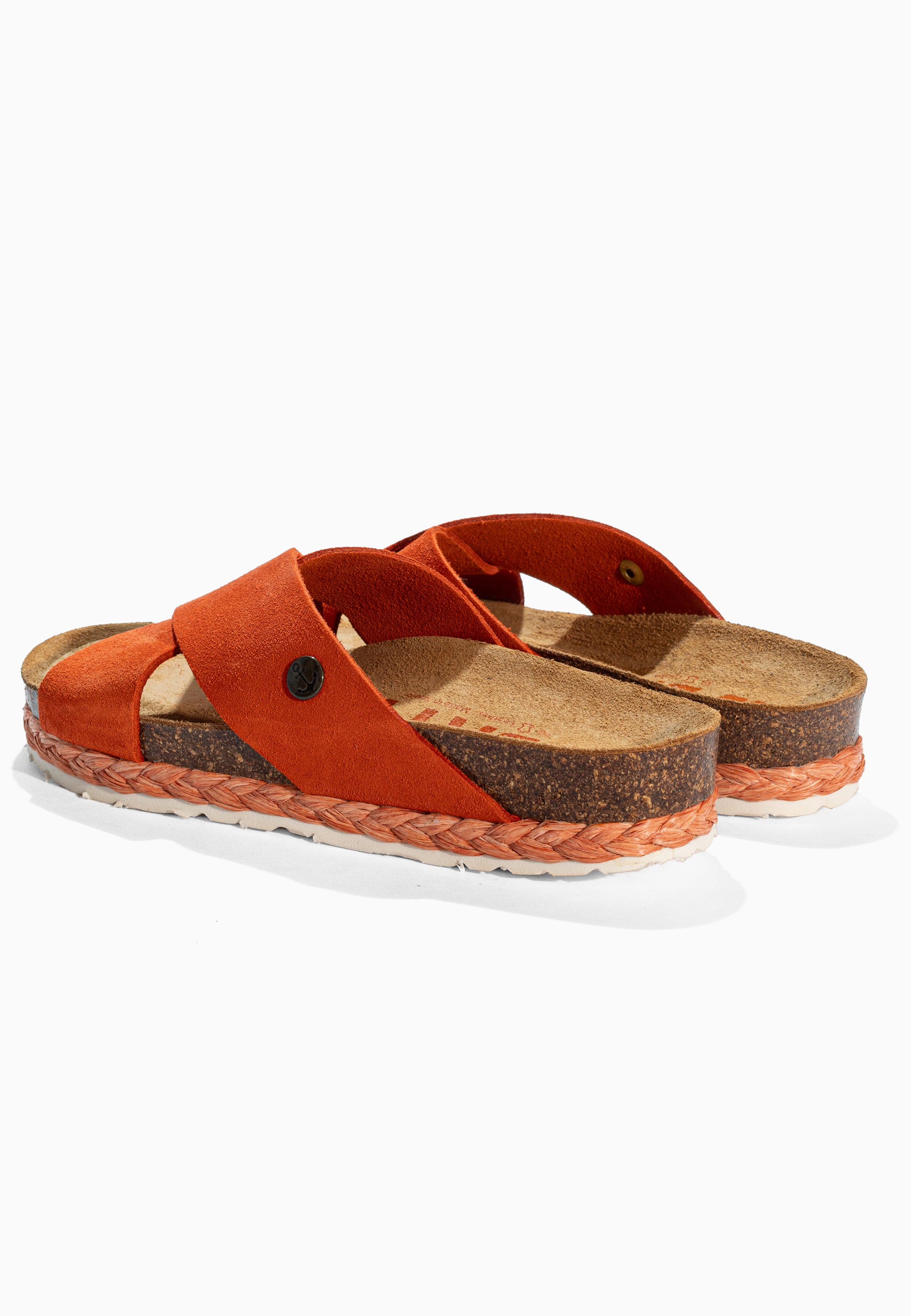 Burgos Orange Suede Leather Sandals