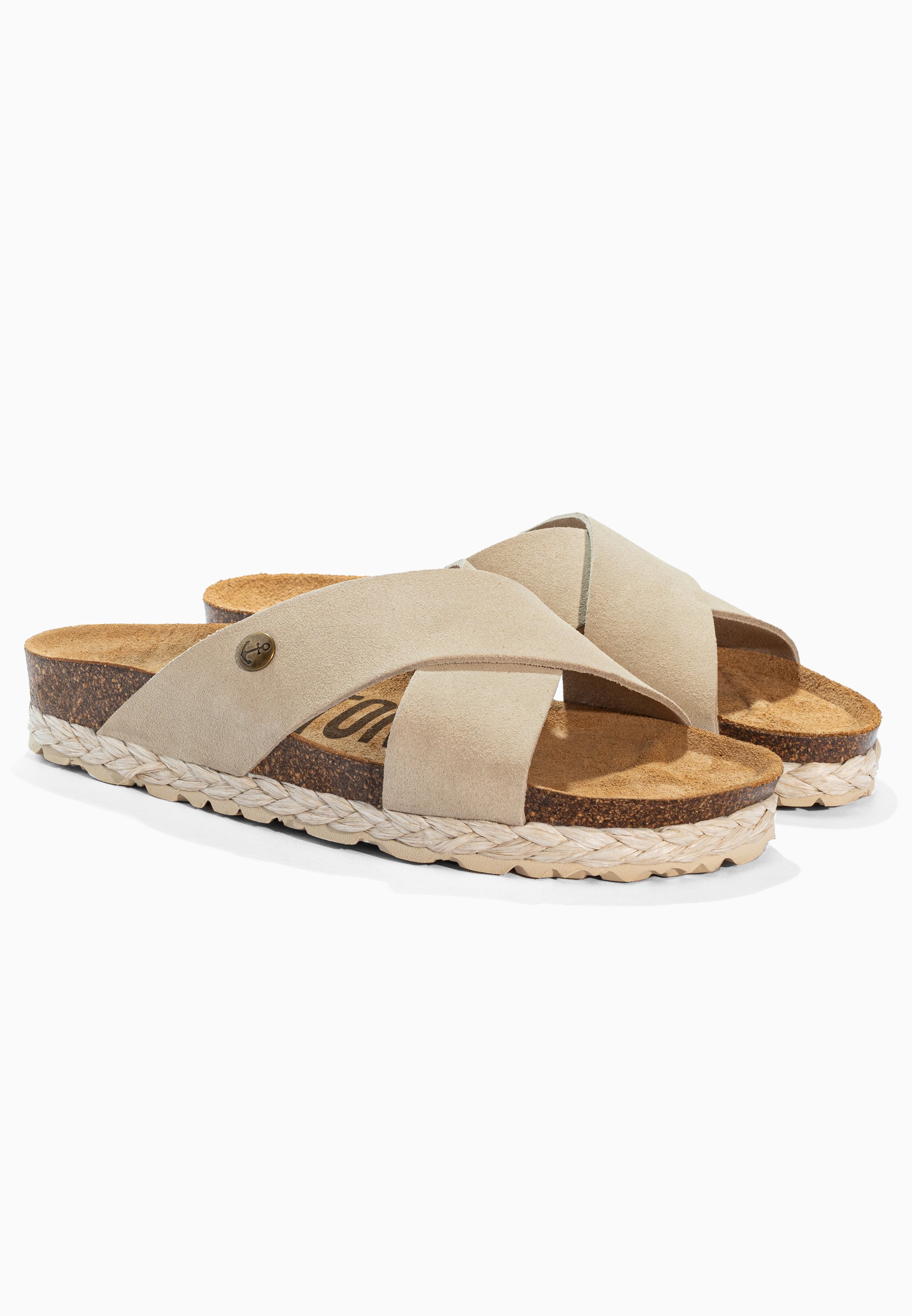 Burgos Beige Suede Leather Sandals