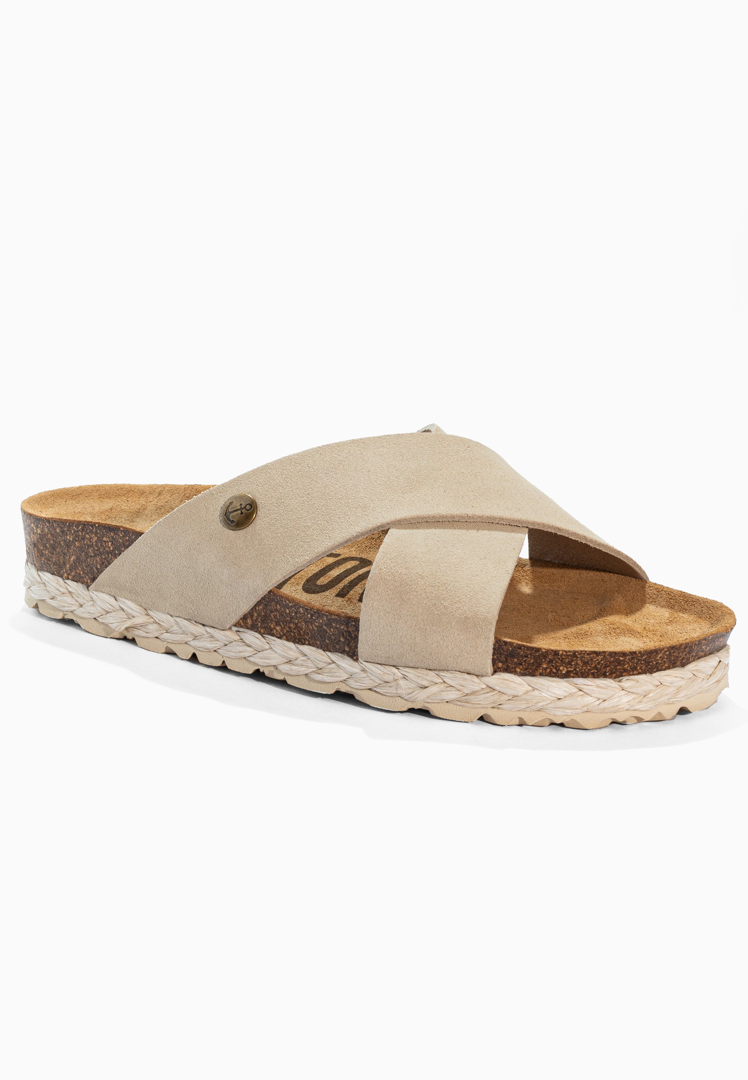 Burgos Beige Suede Leather Sandals