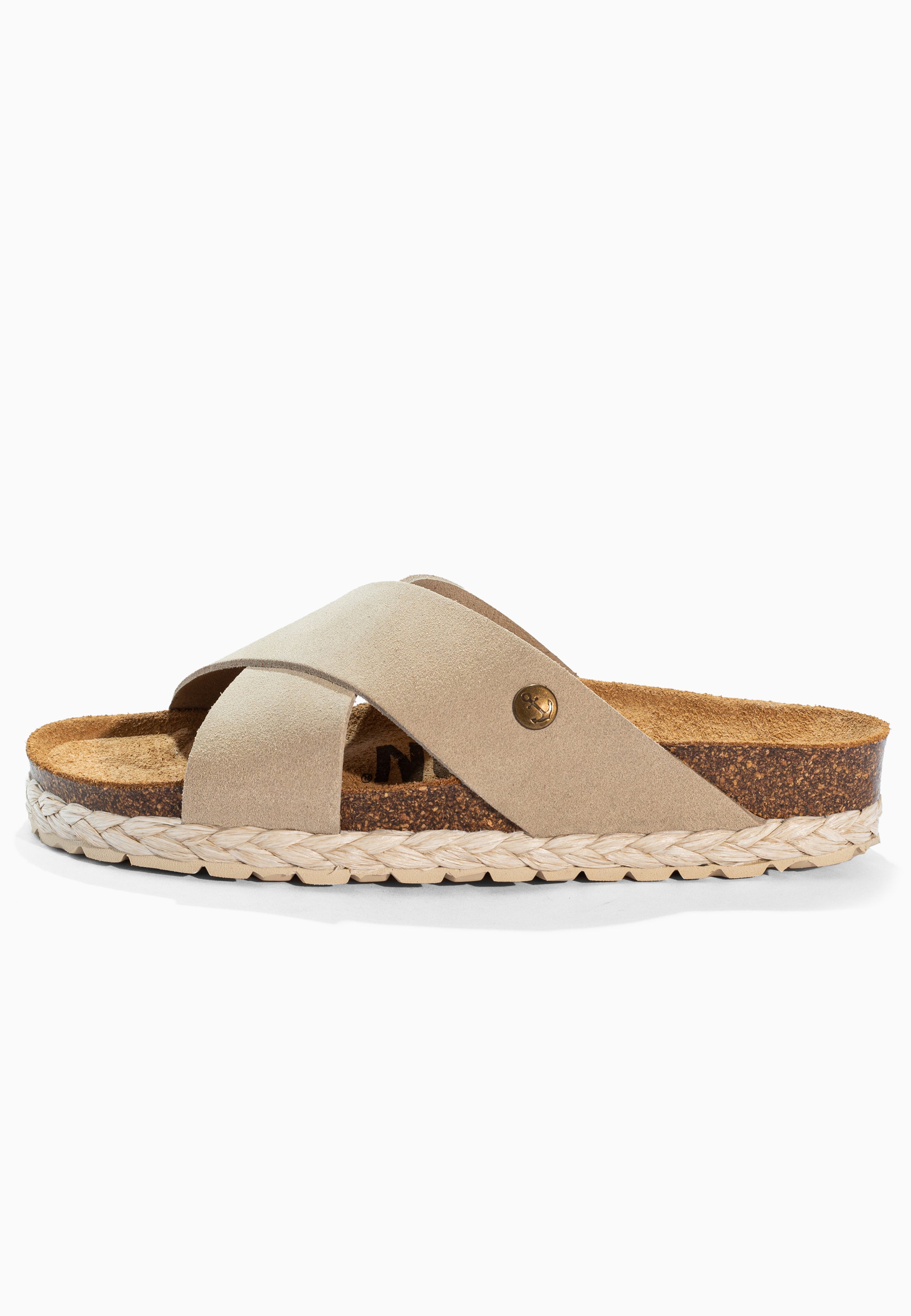 Burgos Beige Suede Leather Sandals