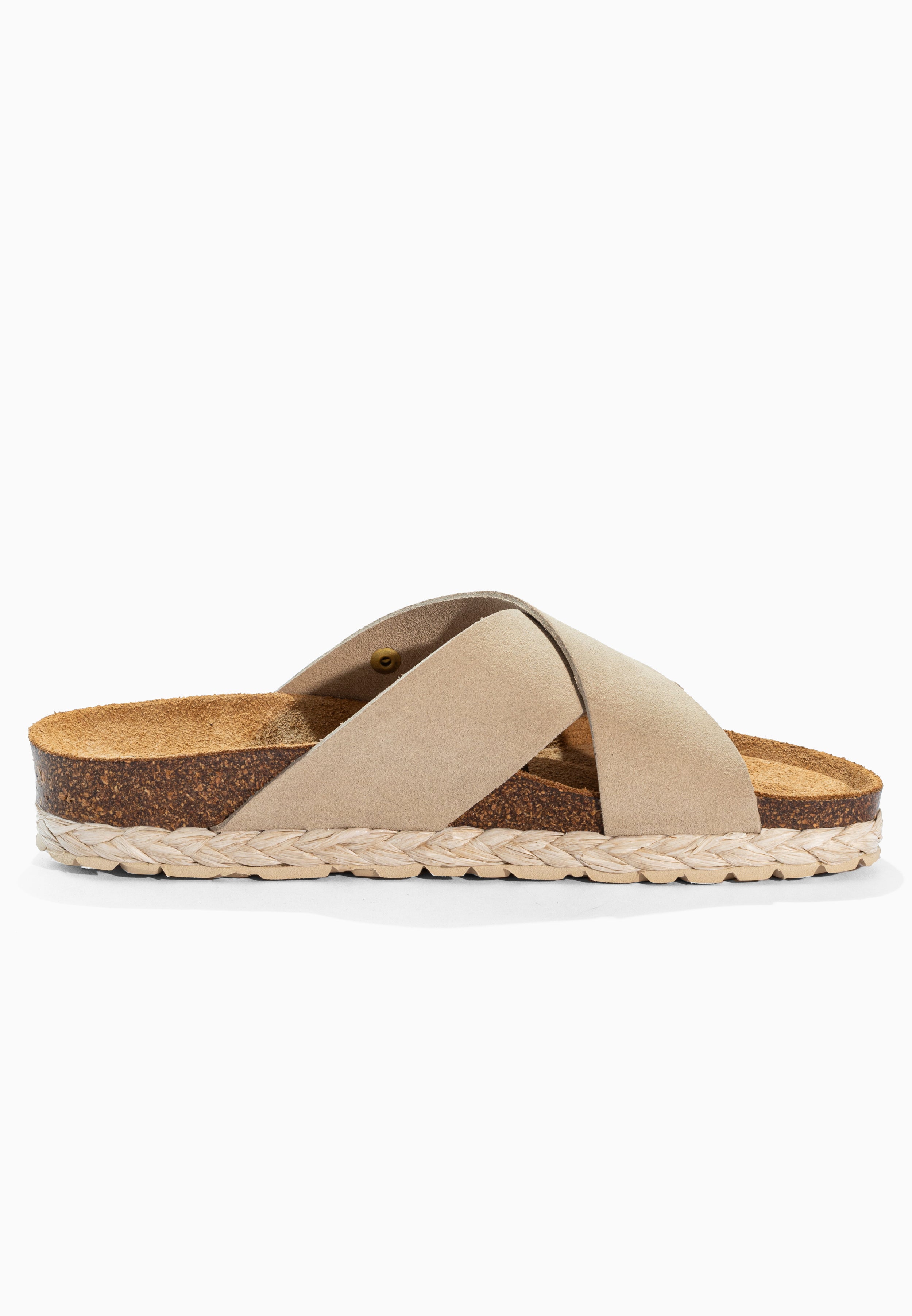 Burgos Beige Suede Leather Sandals