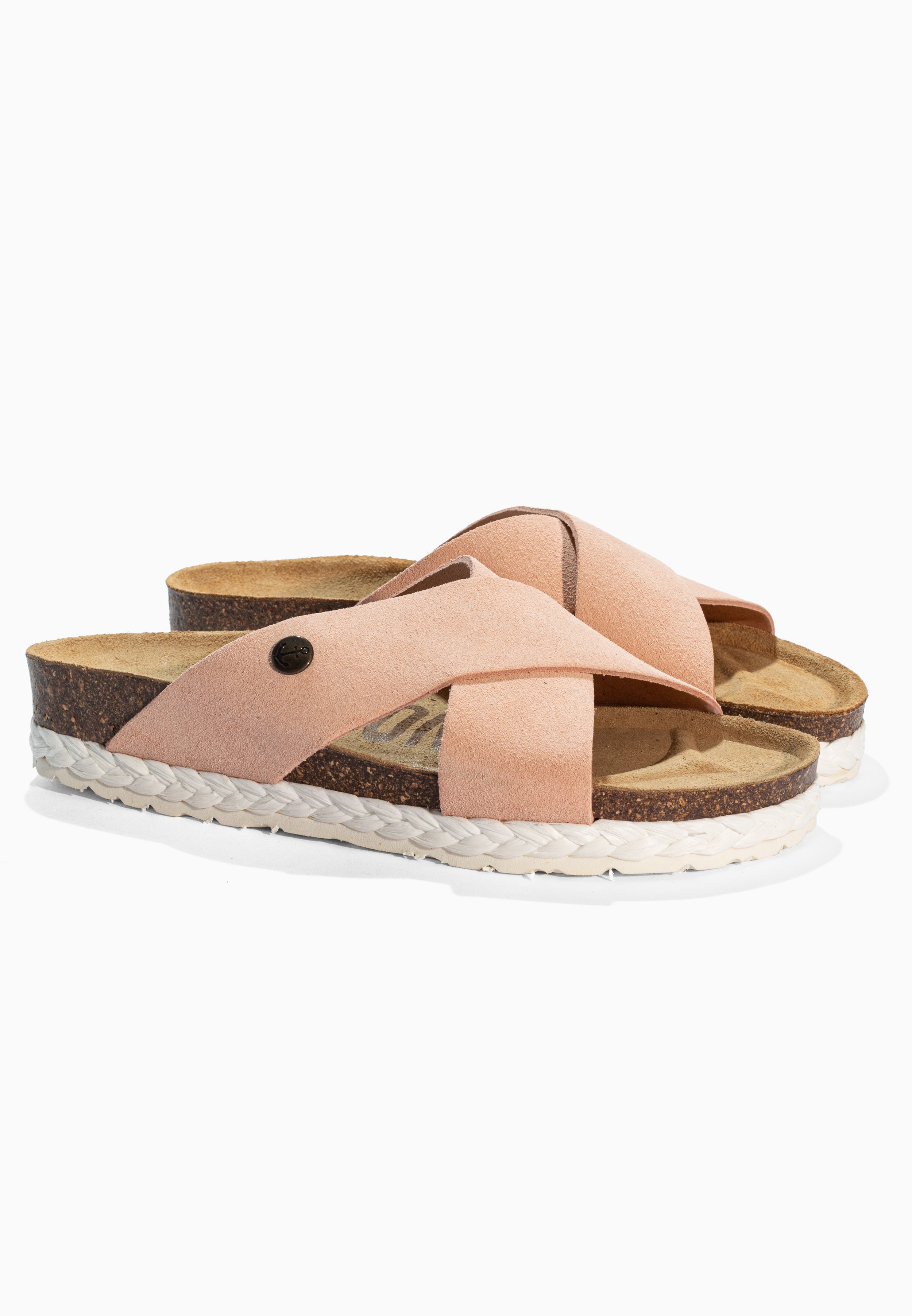 Burgos Peach Suede Leather Sandals