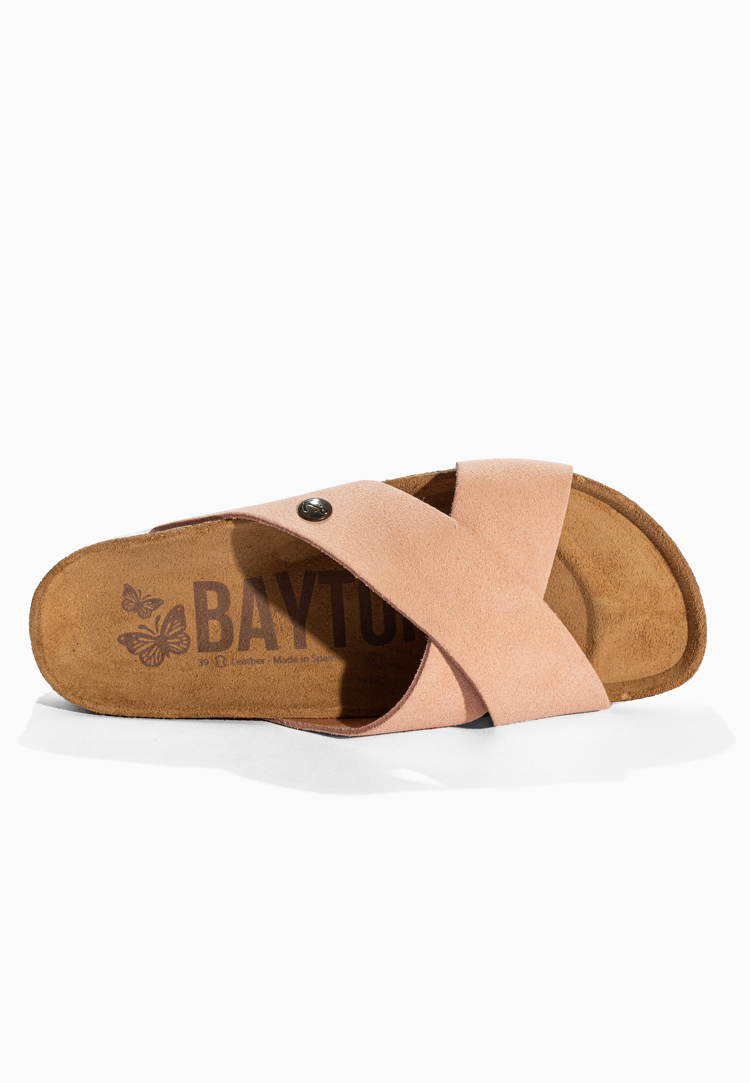 Burgos Peach Suede Leather Sandals