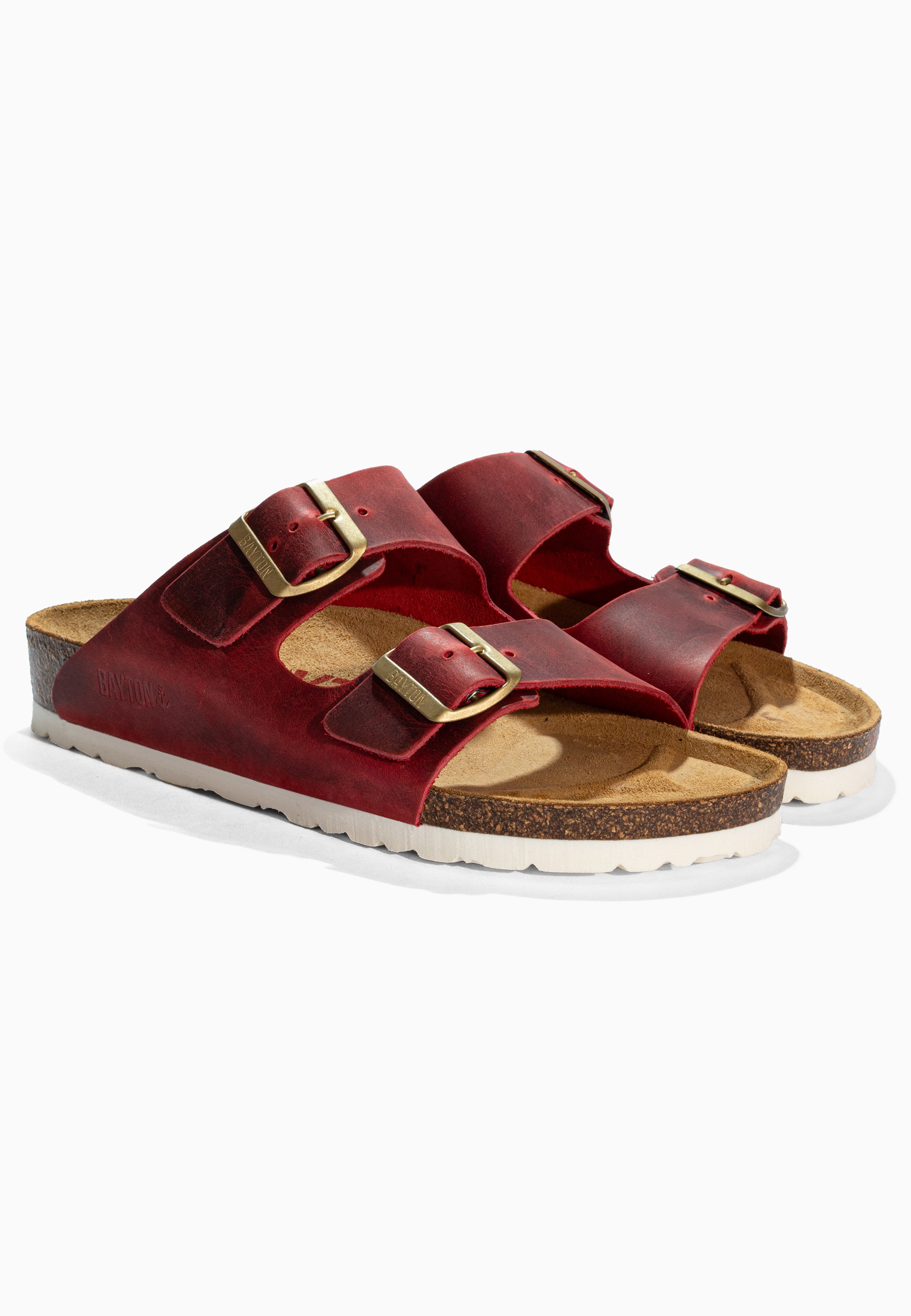 Atlas Red Leather Sandals