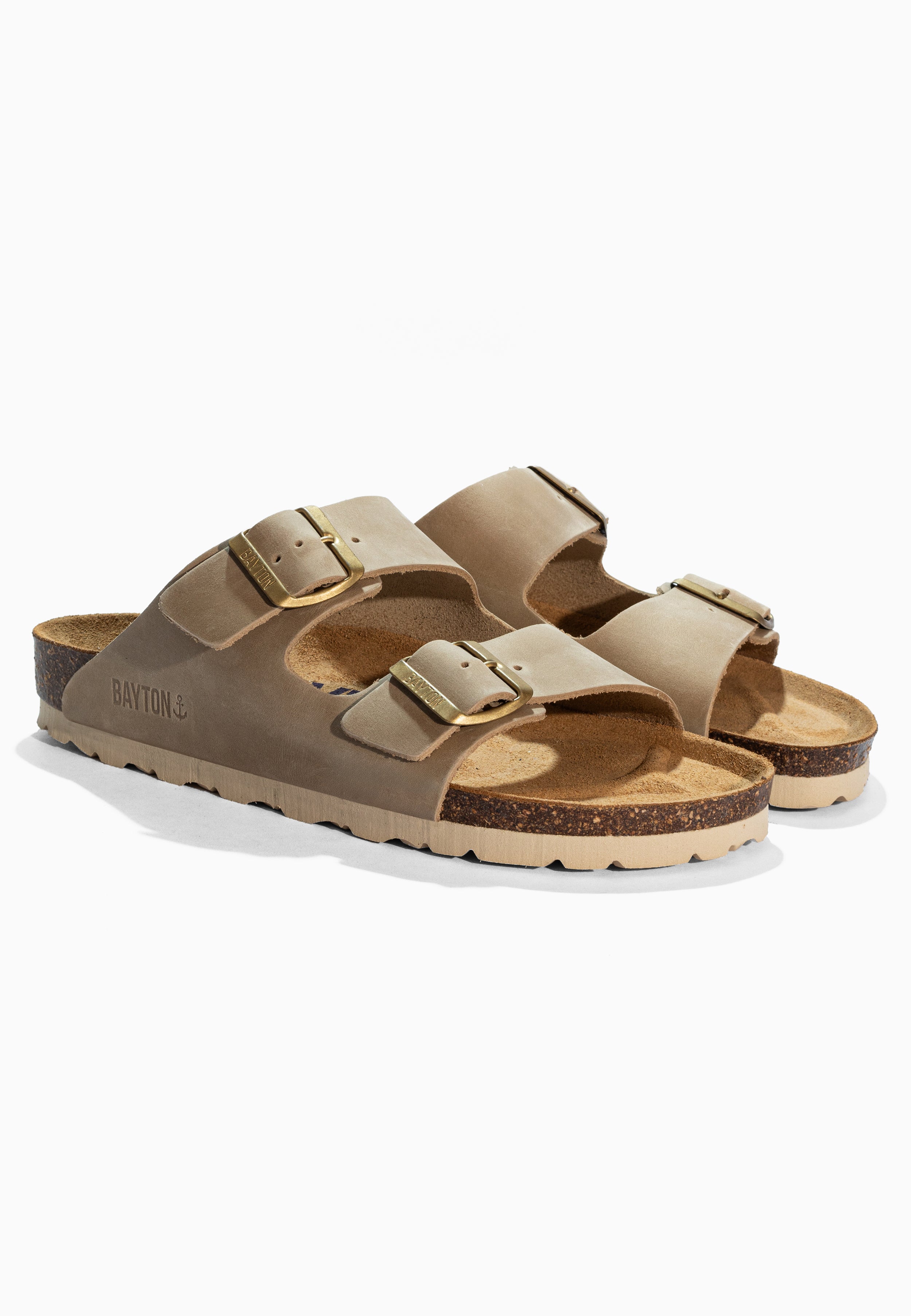 Atlas Beige Leather Sandals