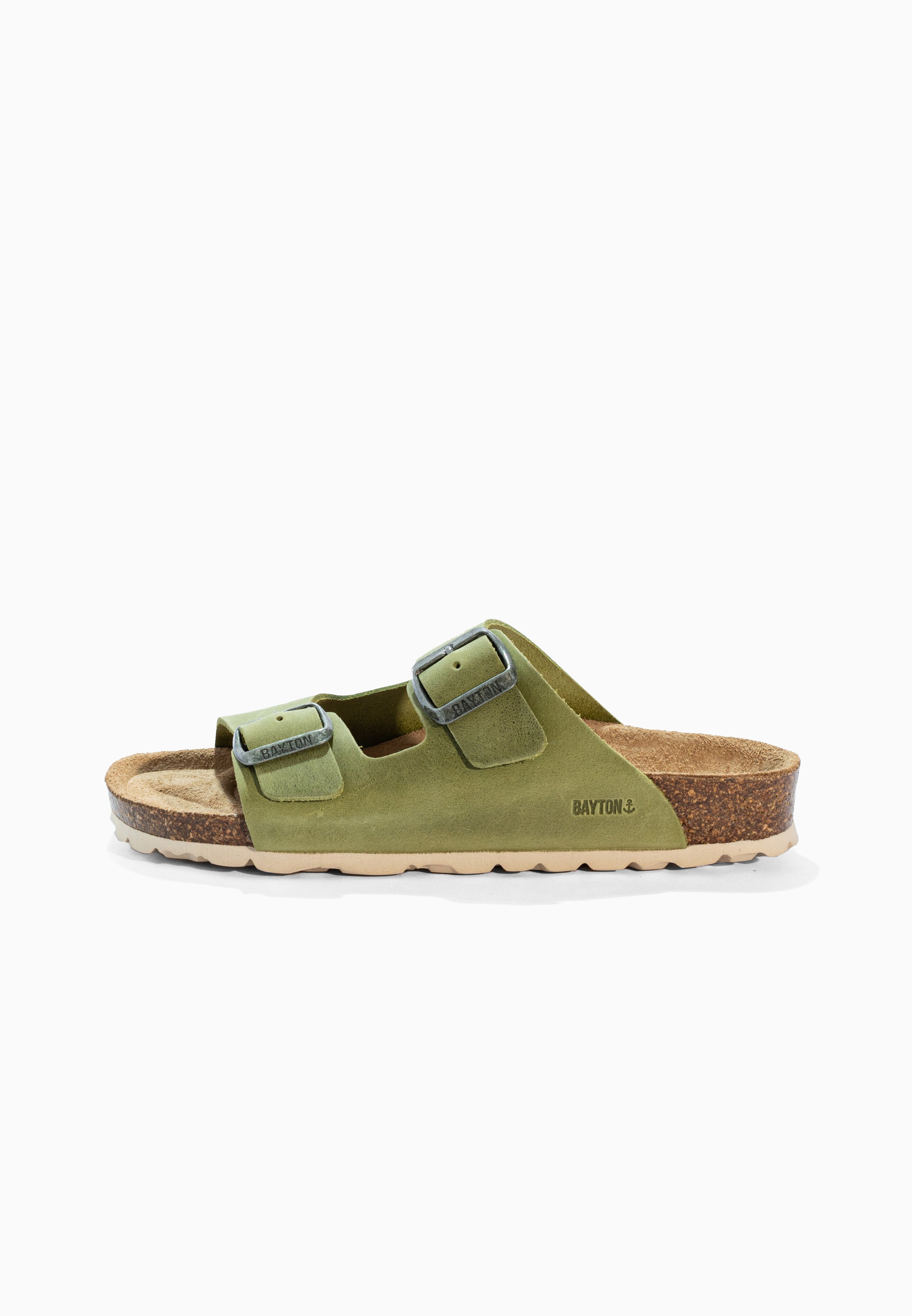 Atlas Green Leather Sandals