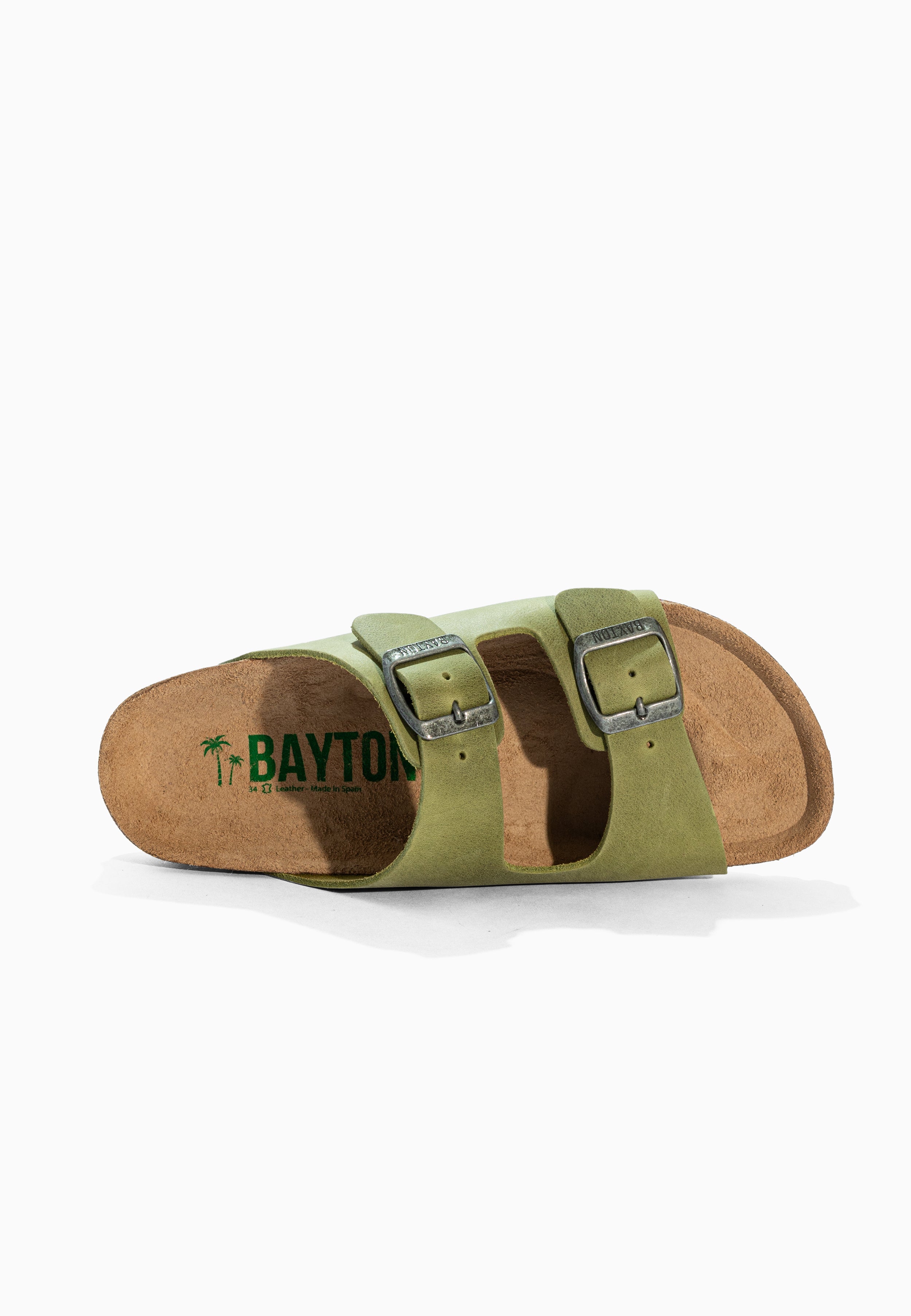 Atlas Green Leather Sandals