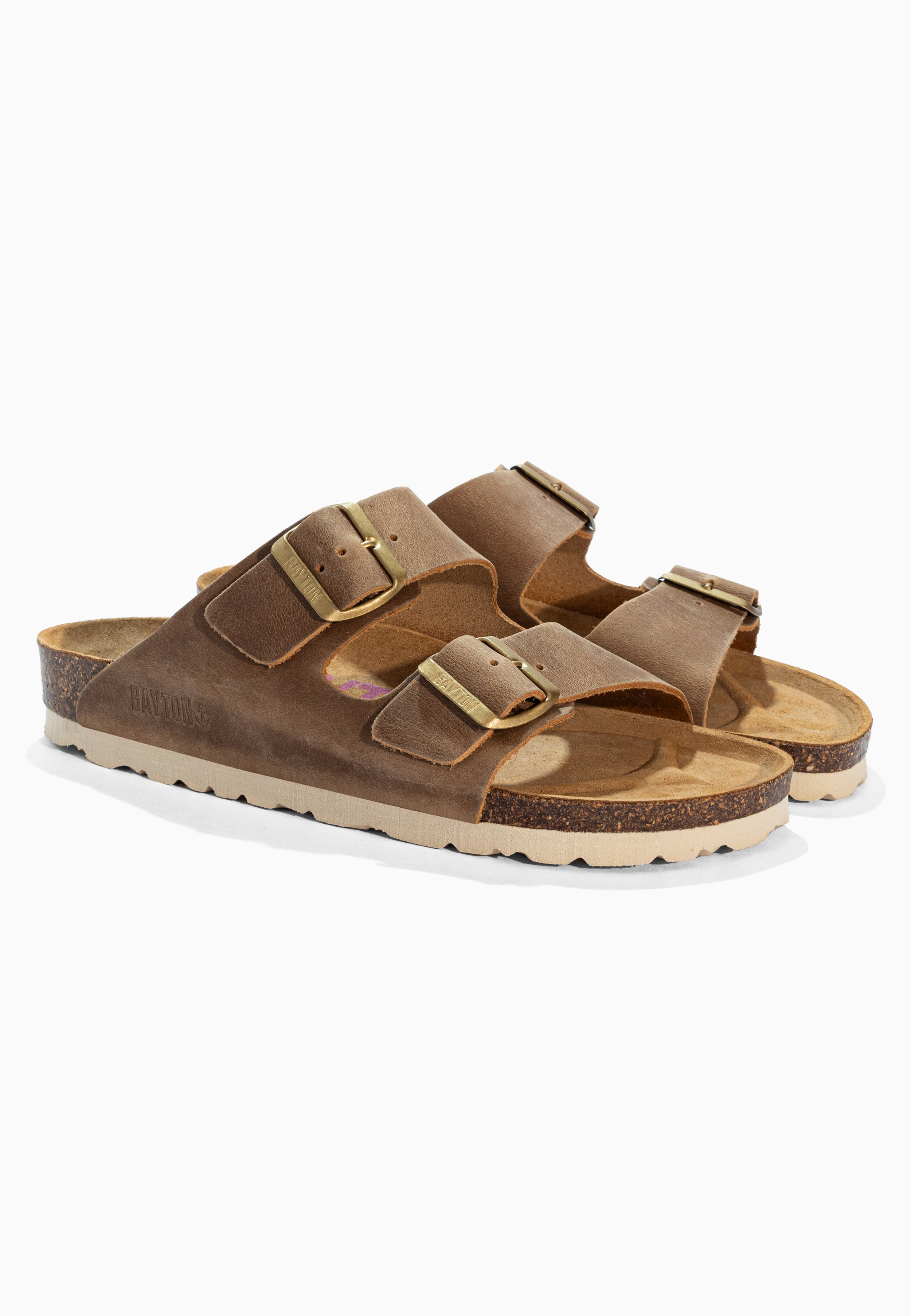 Atlas Beige Leather Sandals