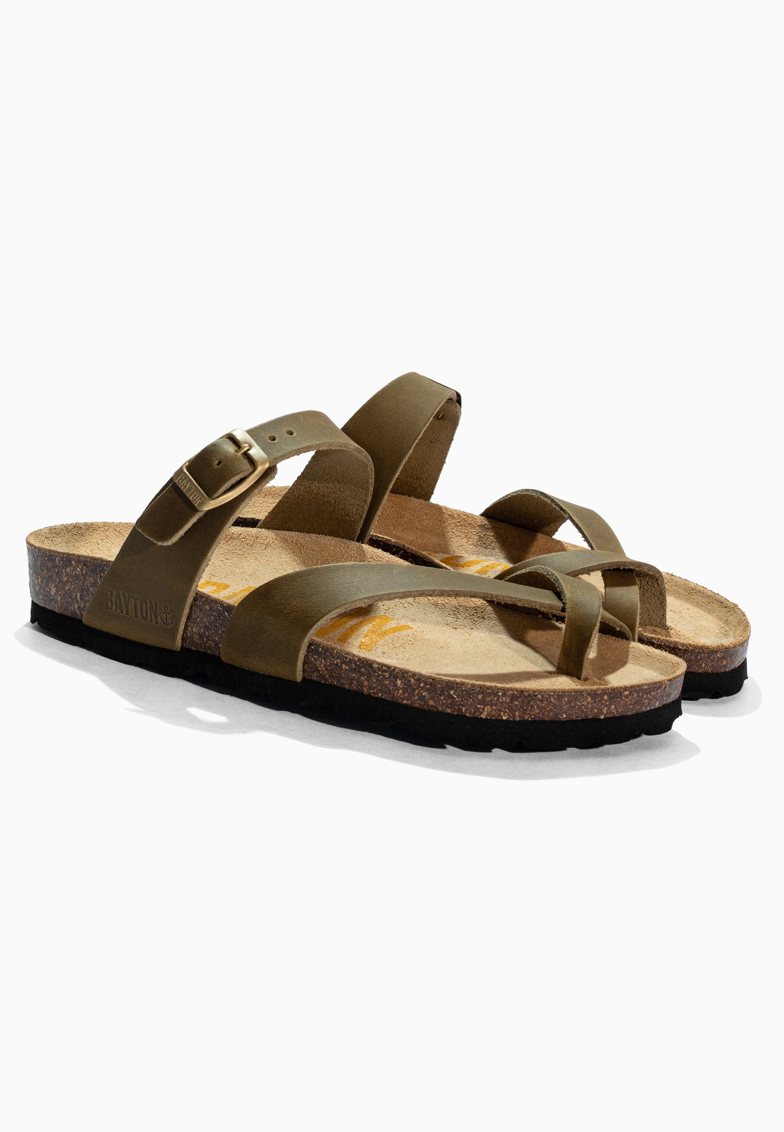 Diane Khaki Leather Sandals